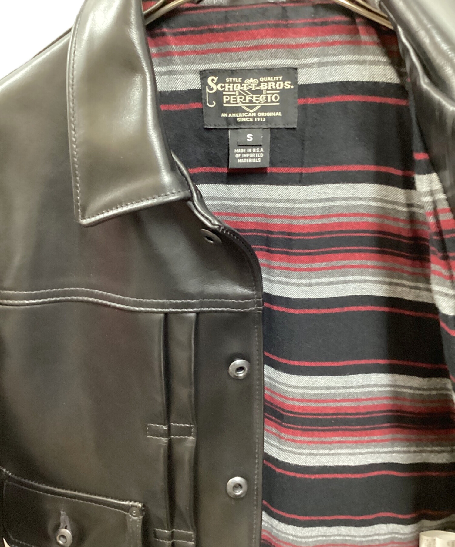 中古・古着通販】Schott (ショット) LEATHER JACKET ブラック サイズ:S