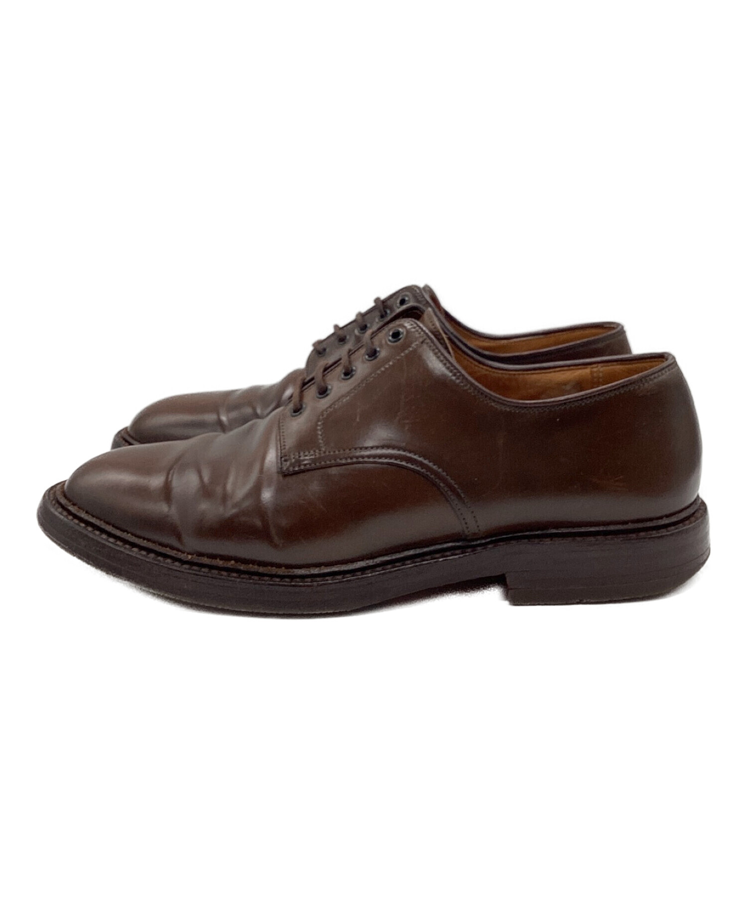 RALPH LAUREN (ラルフローレン) Crockett & Jones (クロケット＆ジョーンズ) コードバンプレーントゥシューズ ベージュ  サイズ:8 1/2