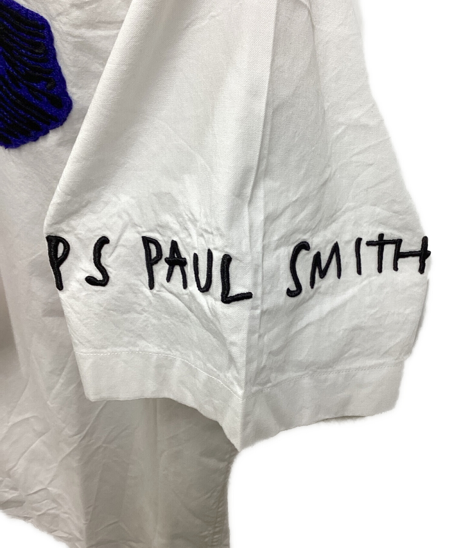 PS Paul Smith (ＰＳポールスミス) ステッカーズモチーフ半袖シャツ ホワイト サイズ:L