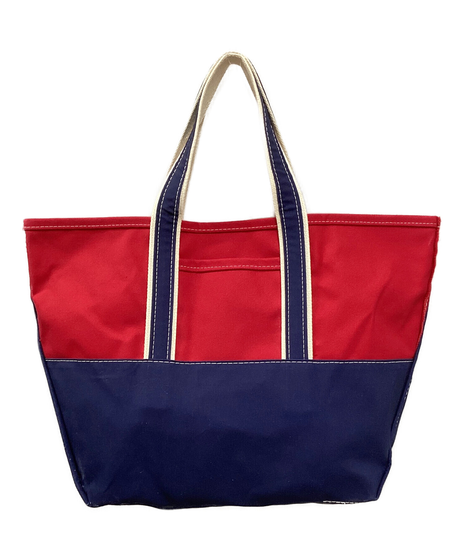 L.L.Bean (エルエルビーン) BEAMS (ビームス) 別注 Deep Bottom Deluxe Boat and Tote L  レッド×ネイビー