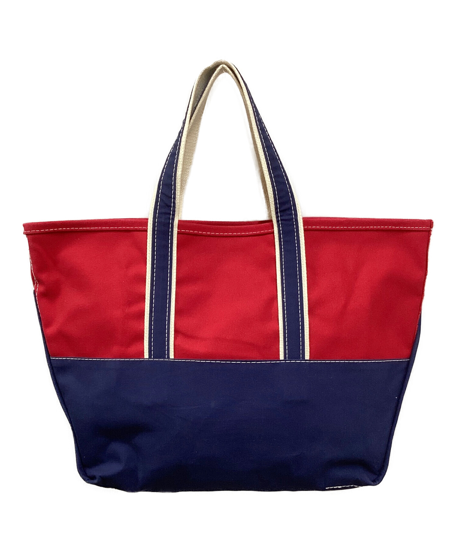 L.L.Bean (エルエルビーン) BEAMS (ビームス) 別注 Deep Bottom Deluxe Boat and Tote L  レッド×ネイビー