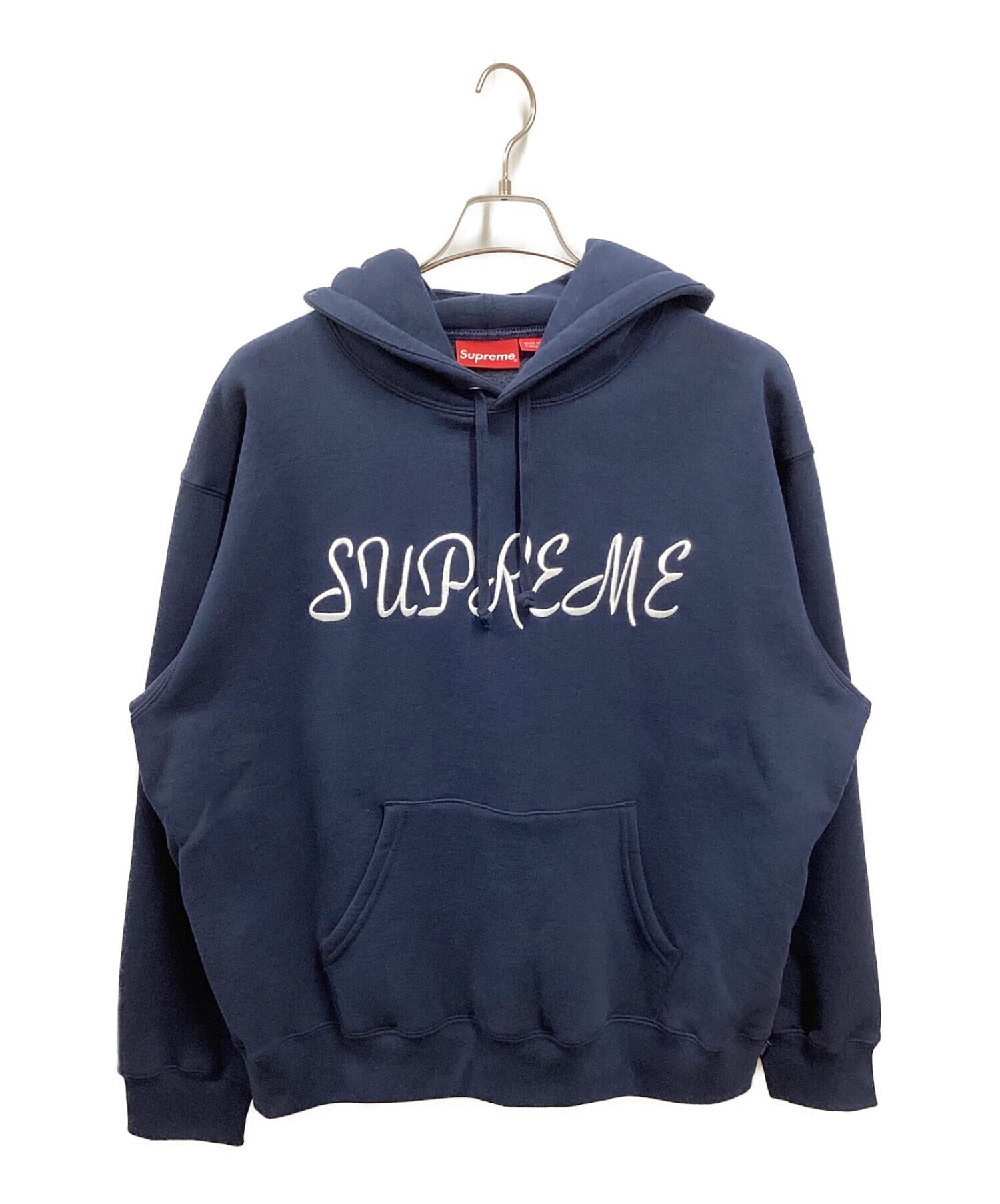 SUPREME (シュプリーム) Script Hooded Sweatshirt ネイビー サイズ:Medium
