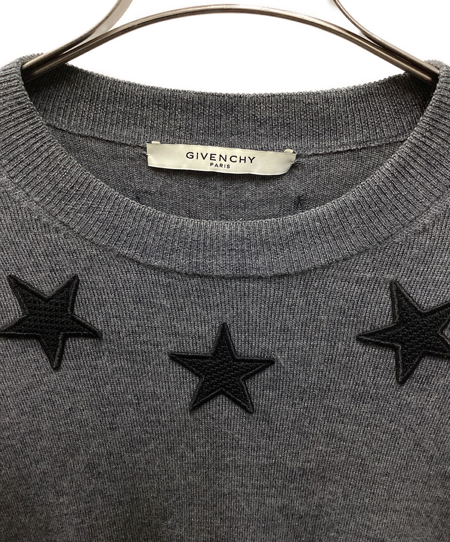 GIVENCHY (ジバンシィ) スターパッチニット グレー サイズ:M