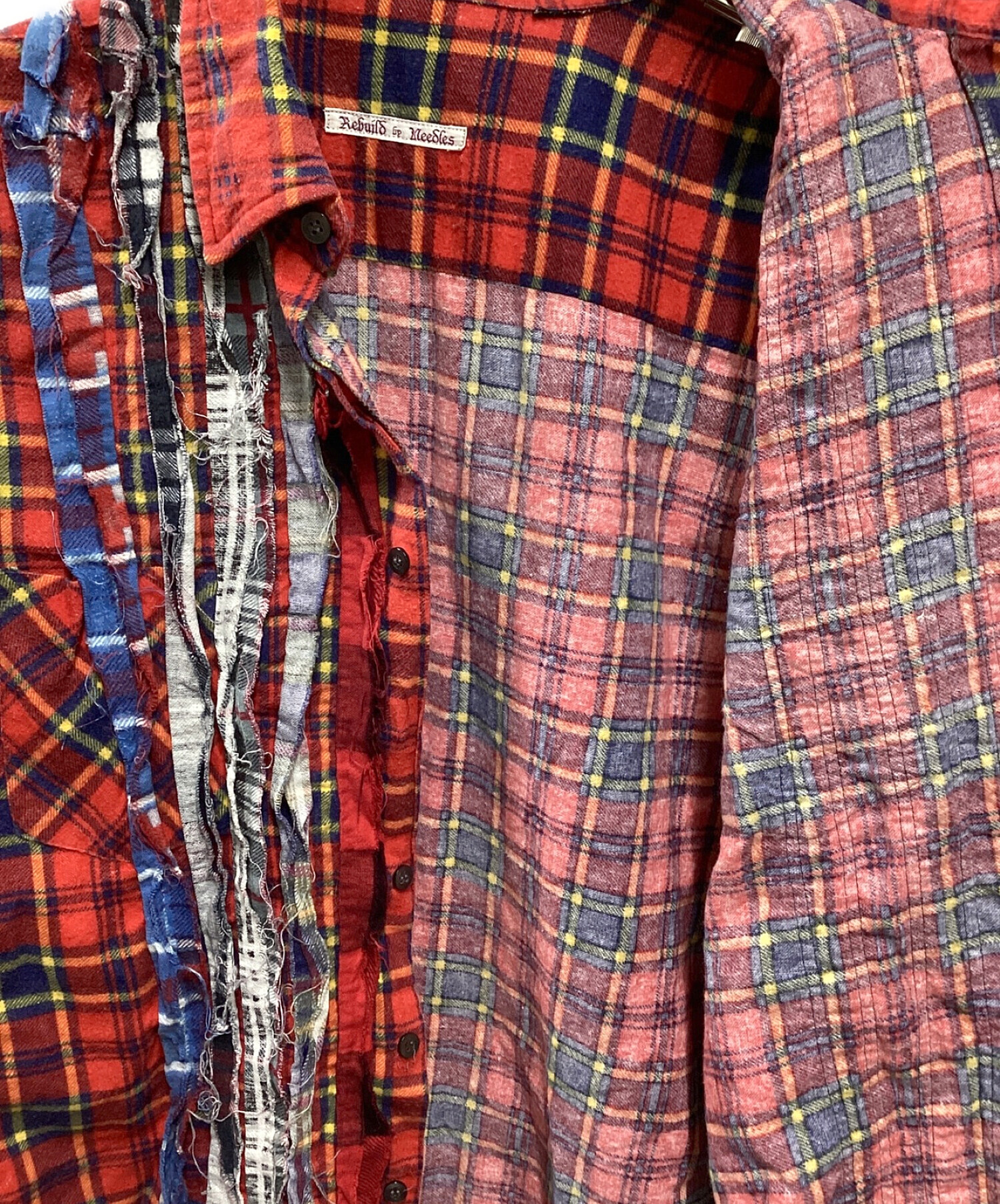 Rebuild by Needles (リビルドバイニードルス) Wide 7 Ribbon Flannel Shirt レッド サイズ:Free