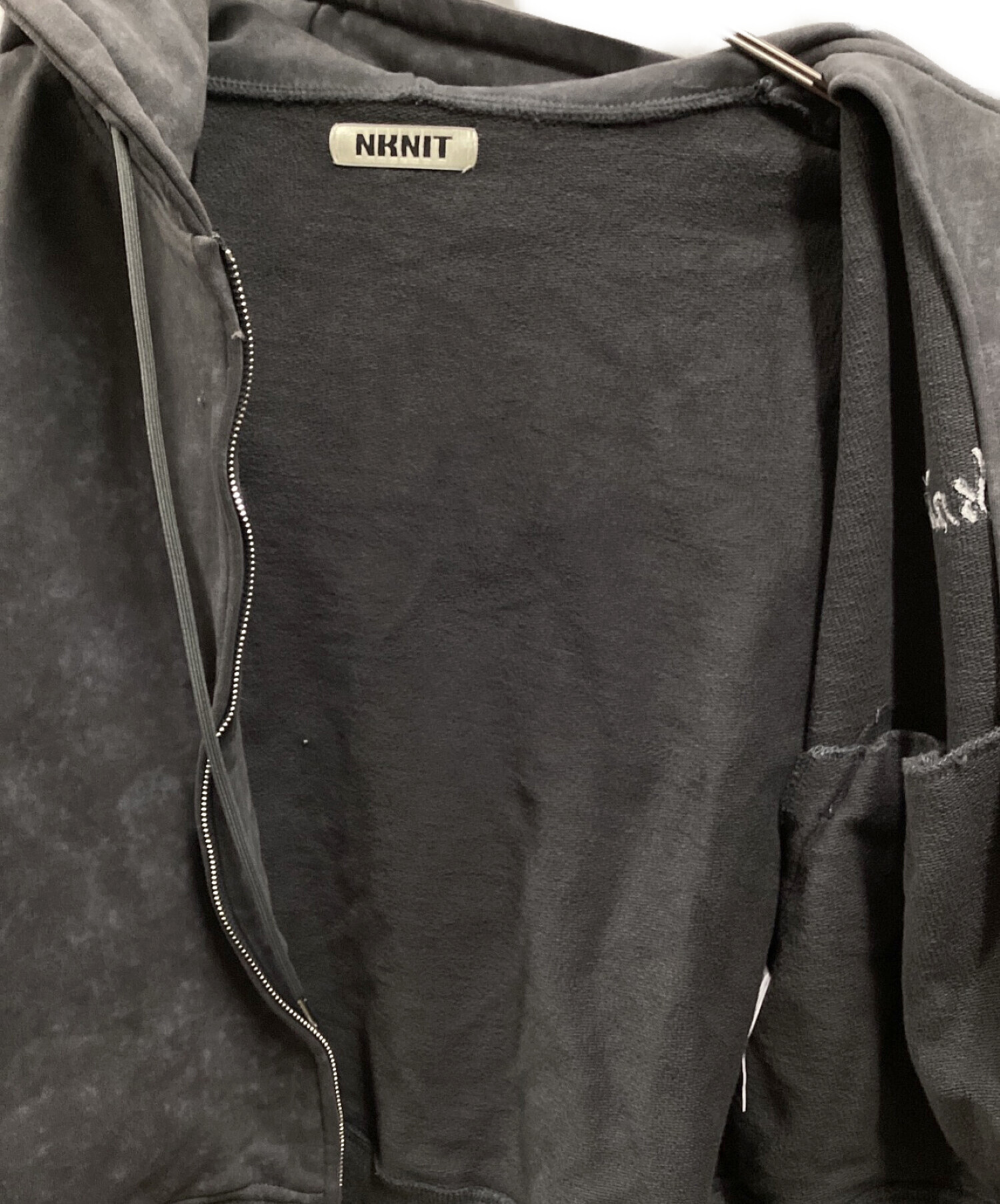 中古・古着通販】NKNIT (ンニット) ZIP hooded sweatshirt グレー