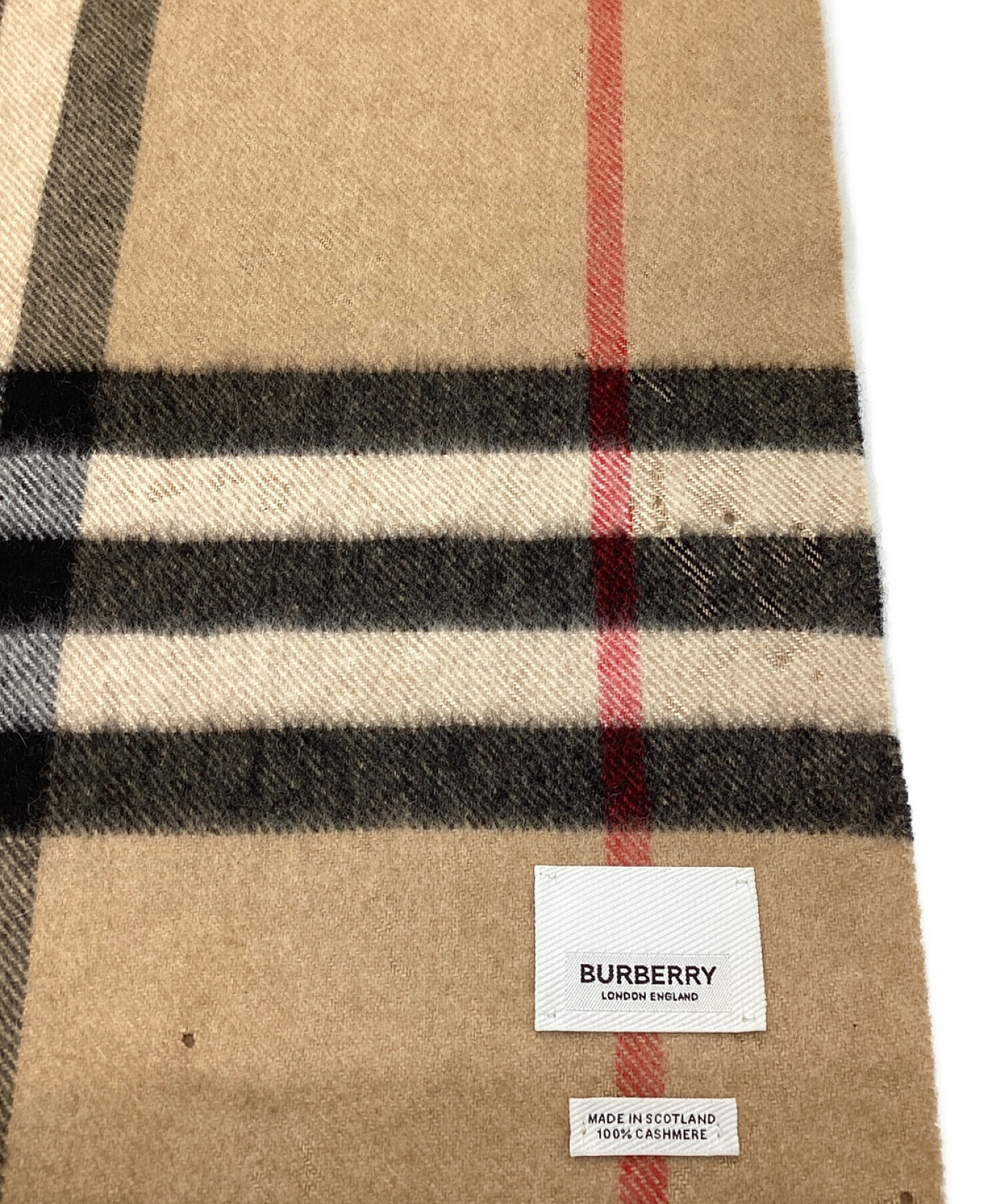 BURBERRY LONDON (バーバリー ロンドン) カシミヤノバチェックマフラー ベージュ