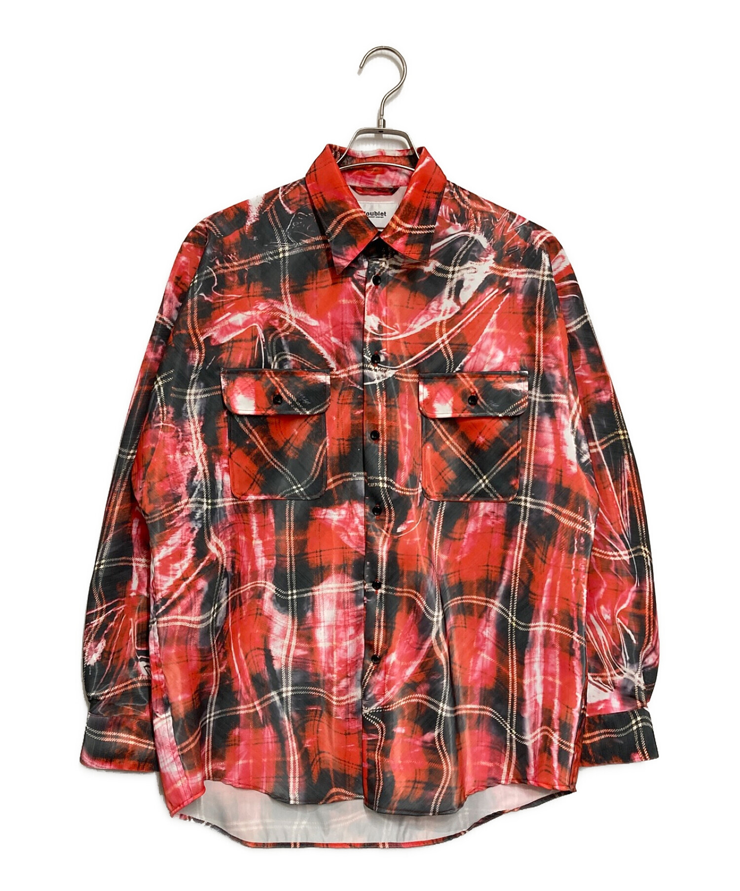 中古・古着通販】doublet (ダブレット) MIRAGE PRINTED CHECKED SHIRT レッド サイズ:S｜ブランド・古着通販  トレファク公式【TREFAC FASHION】スマホサイト