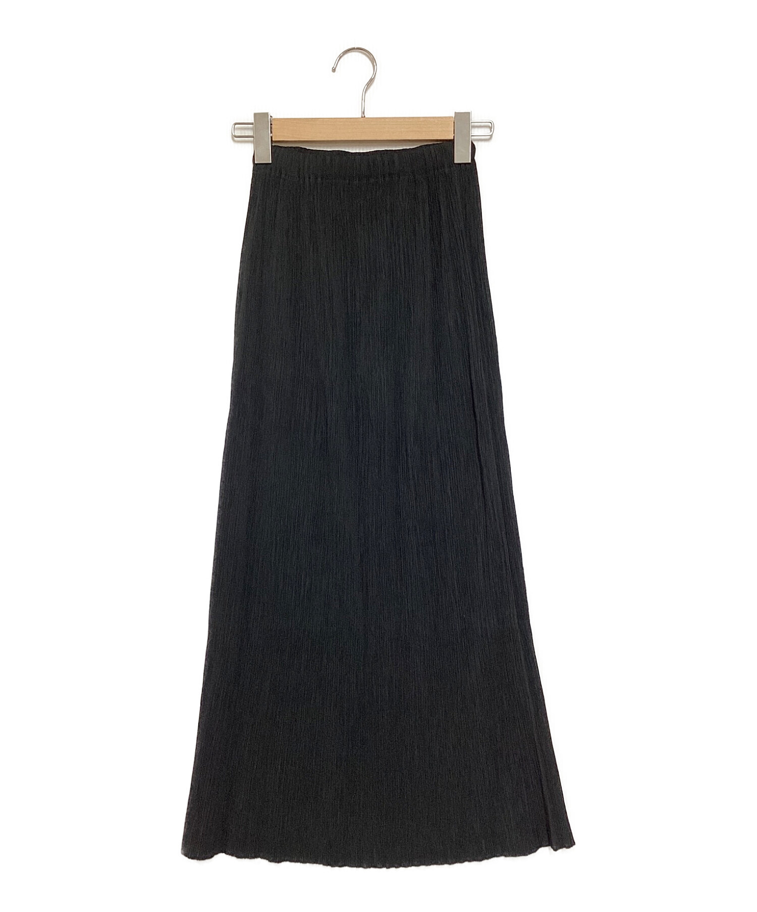 ISSEY MIYAKE (イッセイミヤケ) プリーツロングスカート ブラック サイズ:M