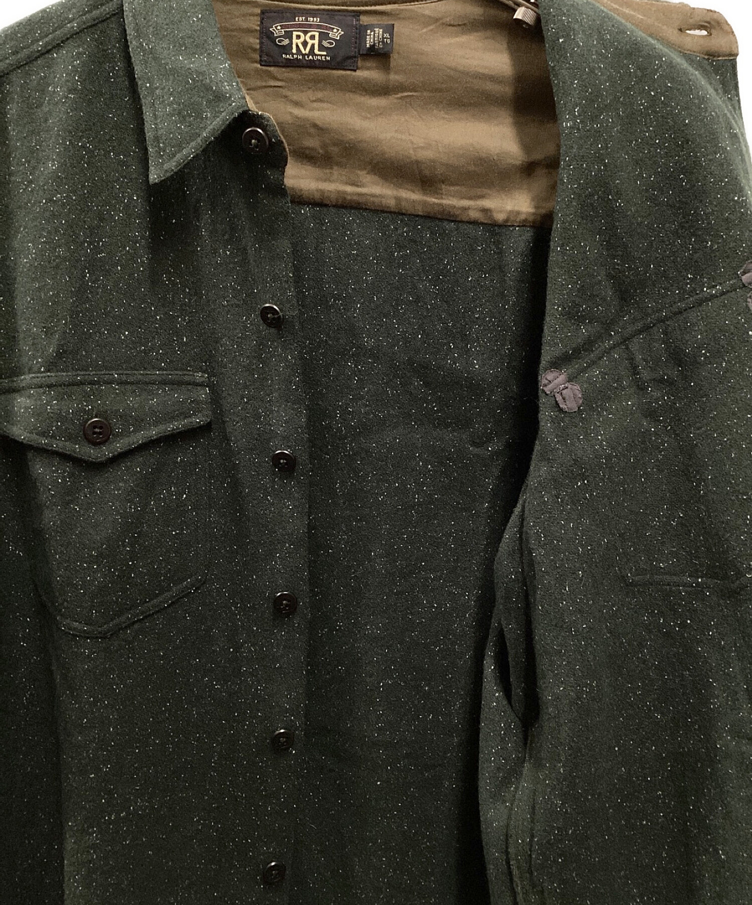 中古・古着通販】RRL (ダブルアールエル) CPOネップ地シャツ グリーン