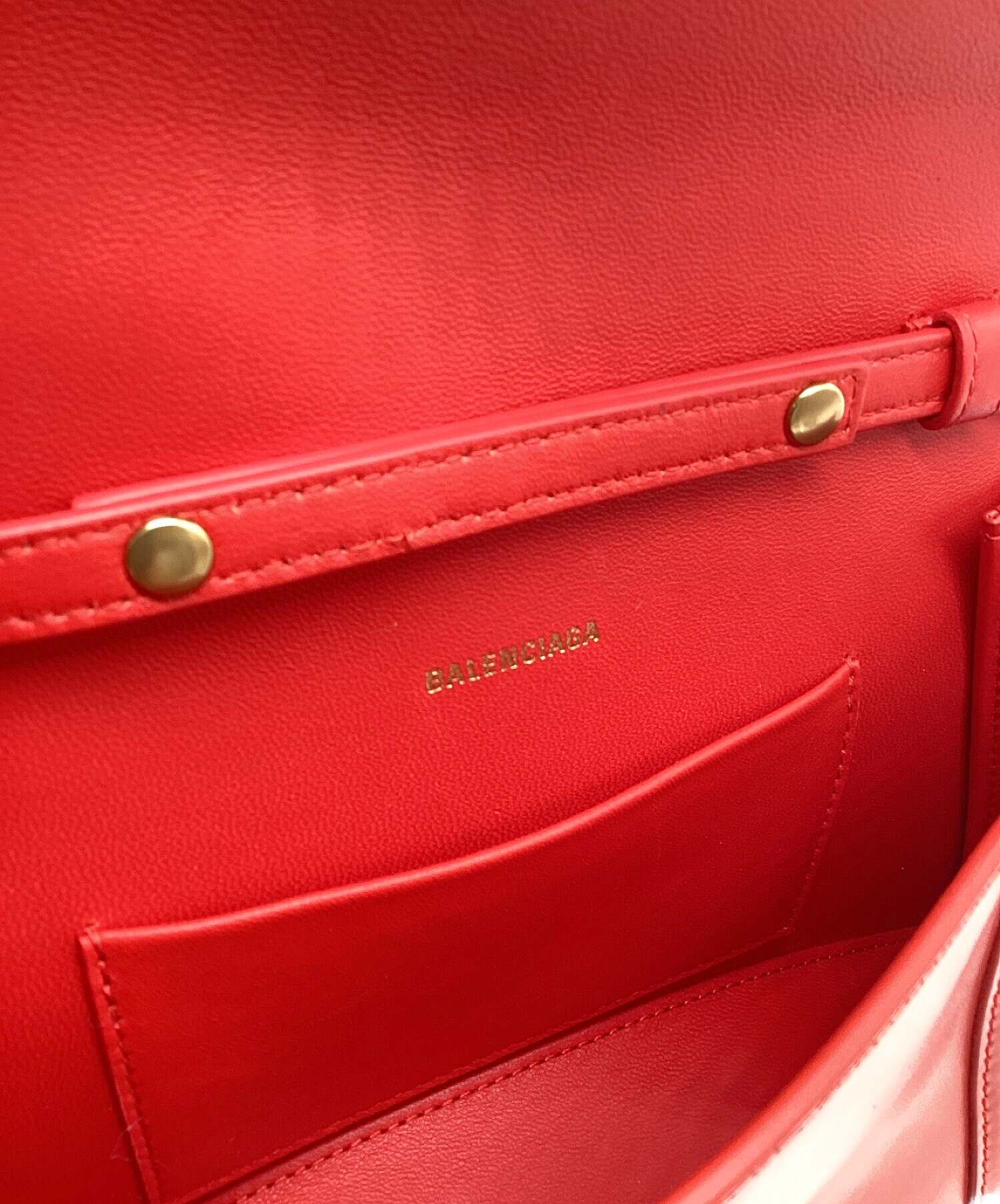 Balenciaga red hourglass discount bag