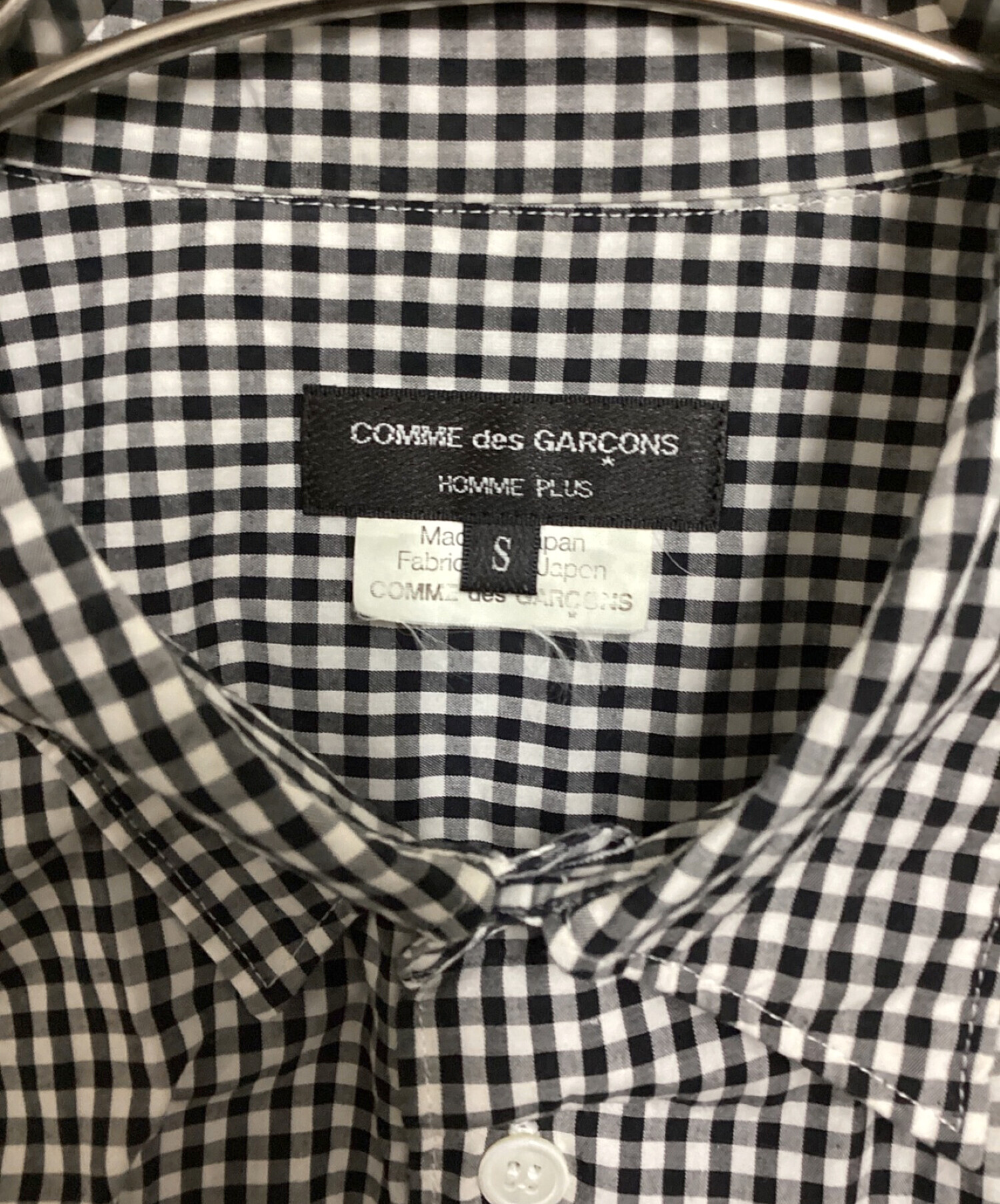 COMME des GARCONS HOMME PLUS (コムデギャルソンオムプリュス) ギンガムチェックシャツ ブラック サイズ:S