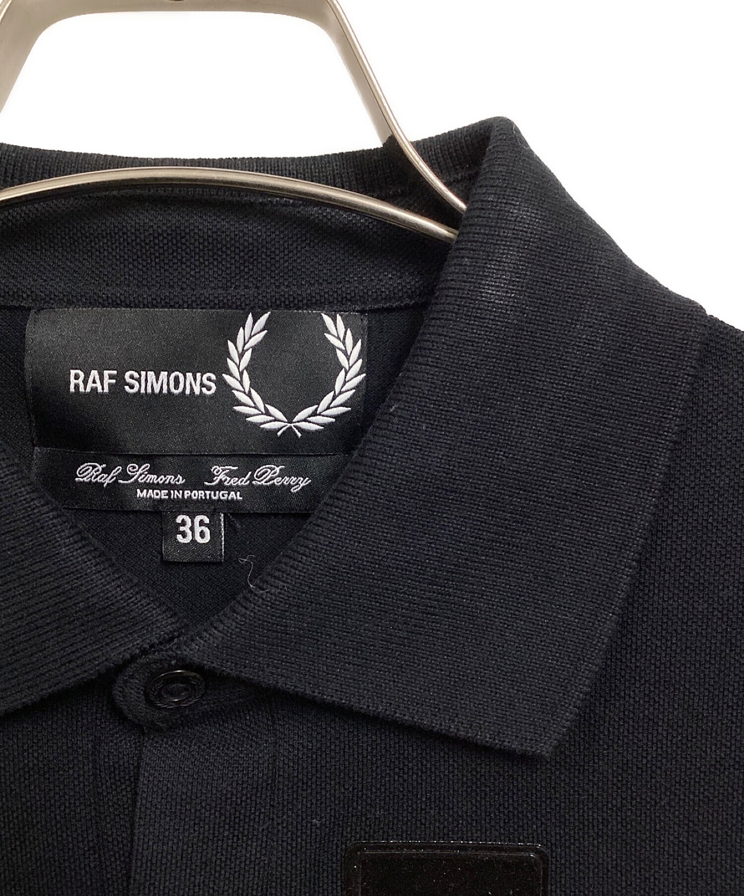 RAF SIMONS (ラフシモンズ) FRED PERRY (フレッドペリー) SPACE POCKET PIQUE SHIRT ブラック  サイズ:36