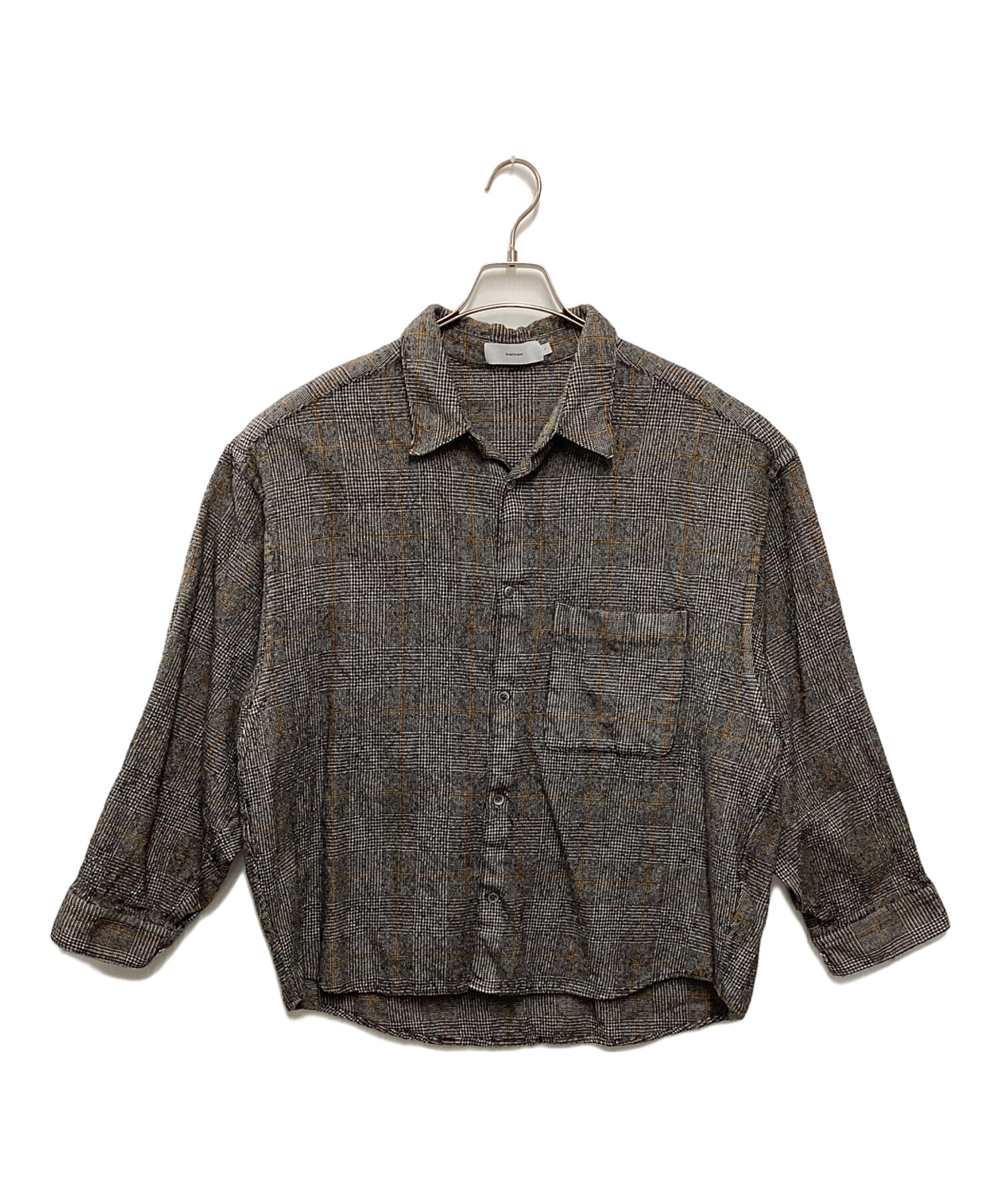 中古・古着通販】Graphpaper (グラフペーパー) GLENCHECK WOOL L/S BOX SHIRT グレー  サイズ:Free｜ブランド・古着通販 トレファク公式【TREFAC FASHION】スマホサイト