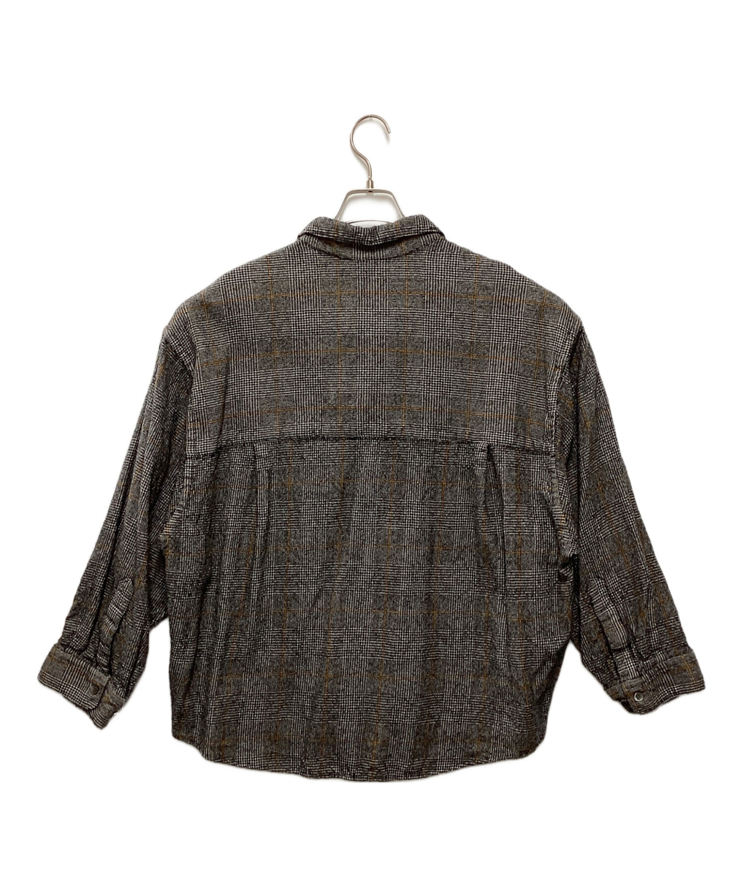 Graphpaper (グラフペーパー) GLENCHECK WOOL L/S BOX SHIRT グレー サイズ:Free