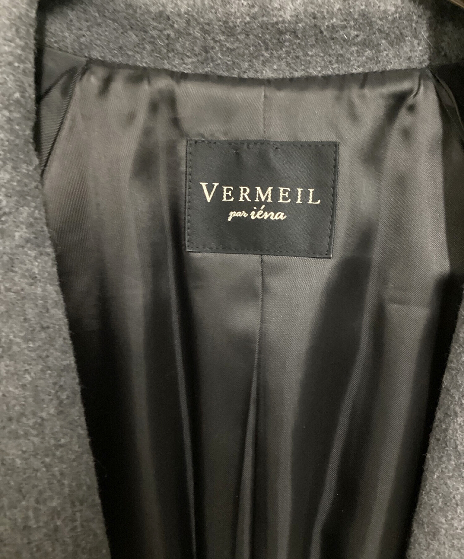 中古・古着通販】VERMEIL par iena (ヴェルメイユ パー イエナ) ベルト付サイドスリットロングコート グレー サイズ:36｜ブランド・古着通販  トレファク公式【TREFAC FASHION】スマホサイト