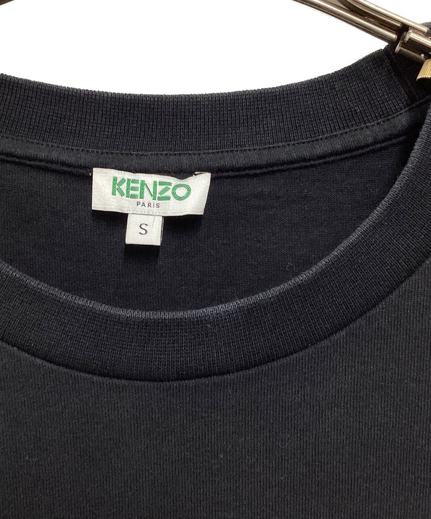 KENZO (ケンゾー) ロゴプリントカットソーワンピース ブラック サイズ:S