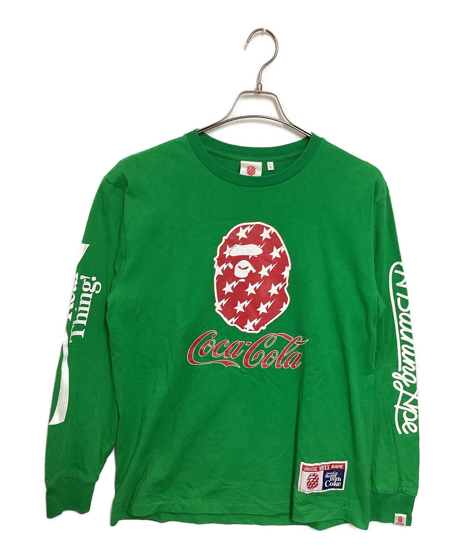 中古・古着通販】A BATHING APE (アベイシングエイプ) Coca Cola (コカコーラ) プリントカットソー グリーン サイズ:L｜ブランド・古着通販  トレファク公式【TREFAC FASHION】スマホサイト