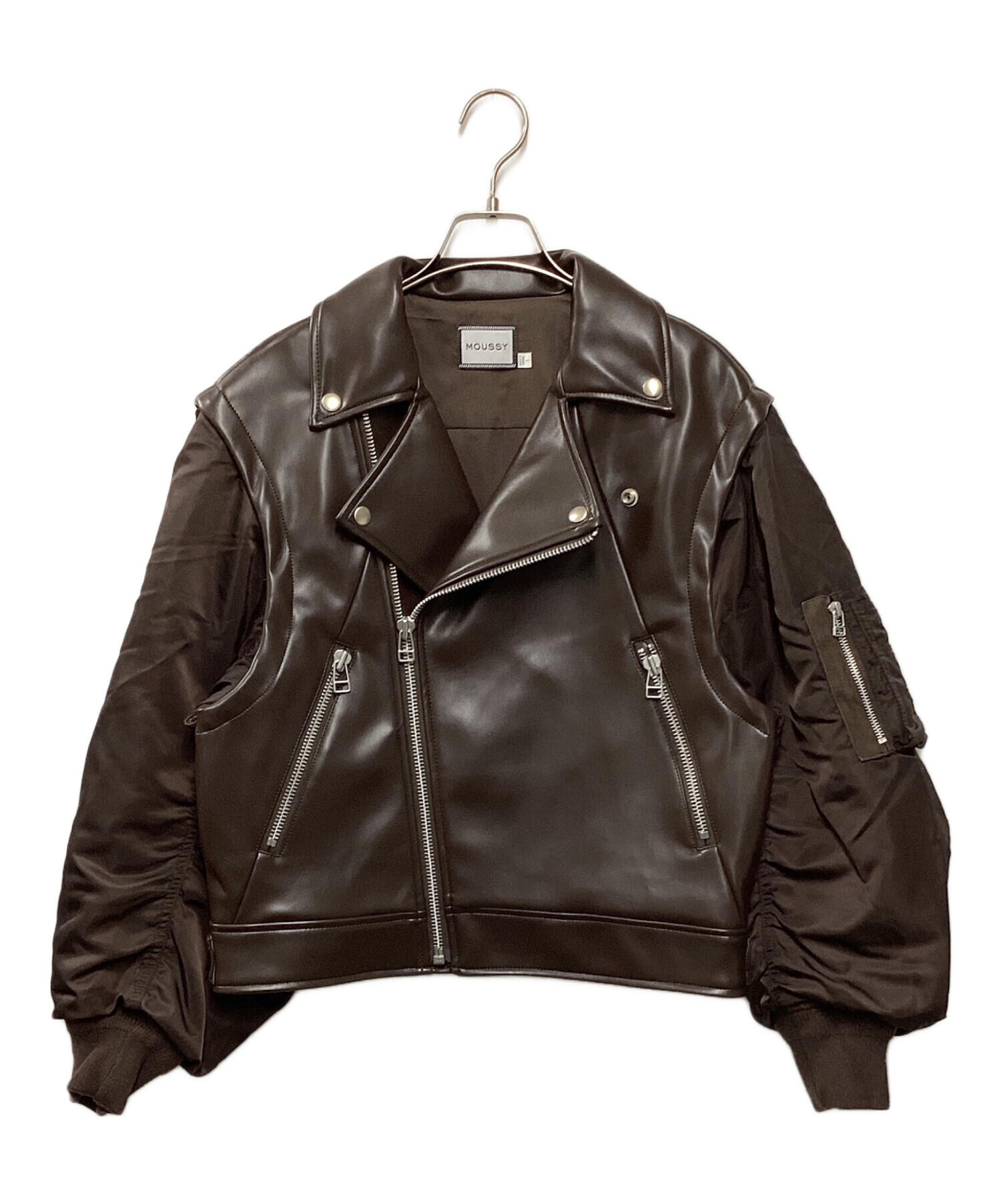 moussy (マウジー) FAUX LEATHER DETACHABLEジャケット ブラウン サイズ:1