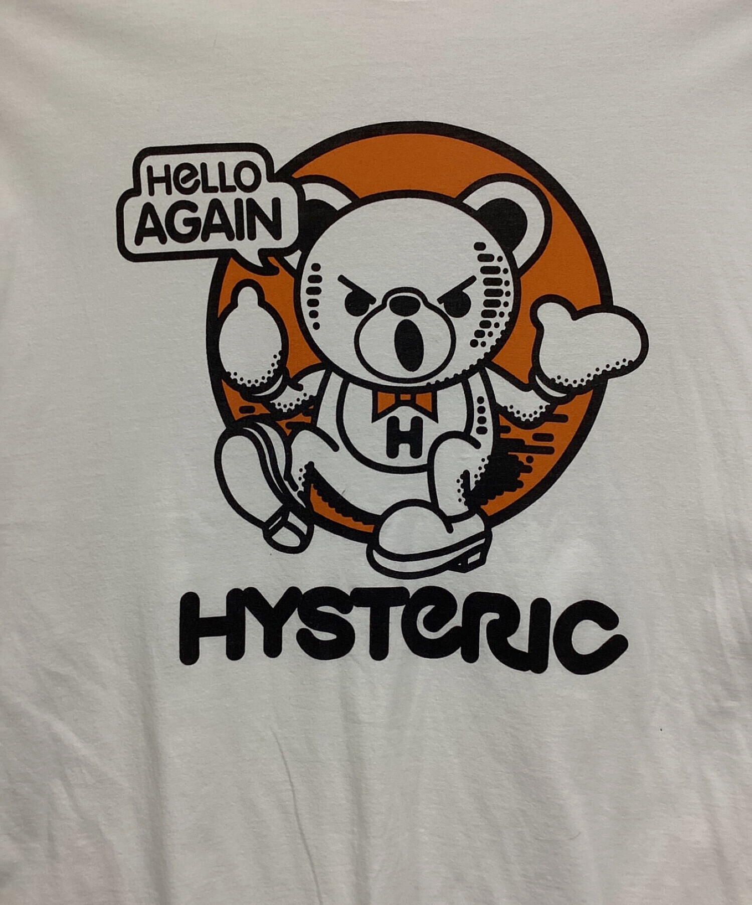 Hysteric Glamour (ヒステリックグラマー) BEAR HELLO AGAIN オーバーサイズTシャツ ホワイト サイズ:Free