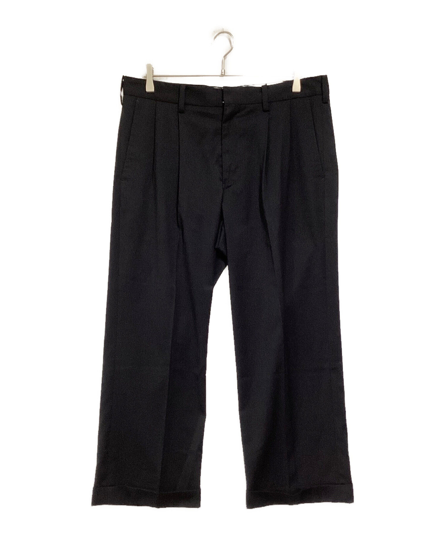 中古・古着通販】UNUSED (アンユーズド) 2tuck wide slacks ブラック サイズ:4｜ブランド・古着通販  トレファク公式【TREFAC FASHION】スマホサイト