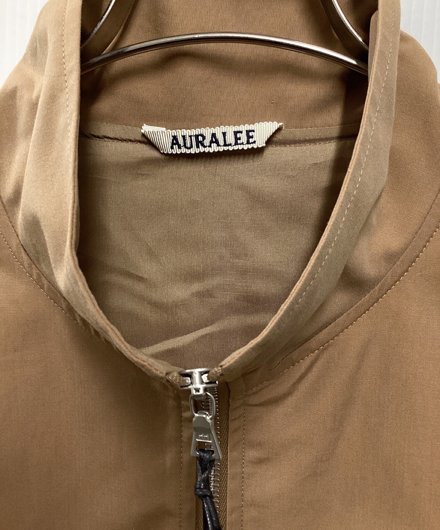 AURALEE (オーラリー) FINX TUSSAH CHAMBRAY ZIP BLOUSON ブラウン サイズ:3