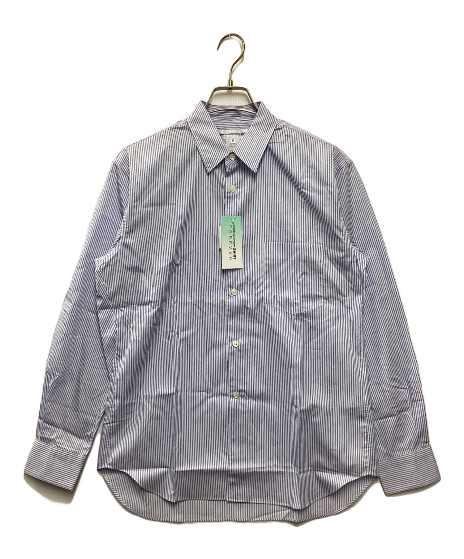 中古・古着通販】COMME des GARCONS SHIRT (コムデギャルソンシャツ) ストライプシャツ ホワイト×ブルー サイズ:XS  未使用品｜ブランド・古着通販 トレファク公式【TREFAC FASHION】スマホサイト