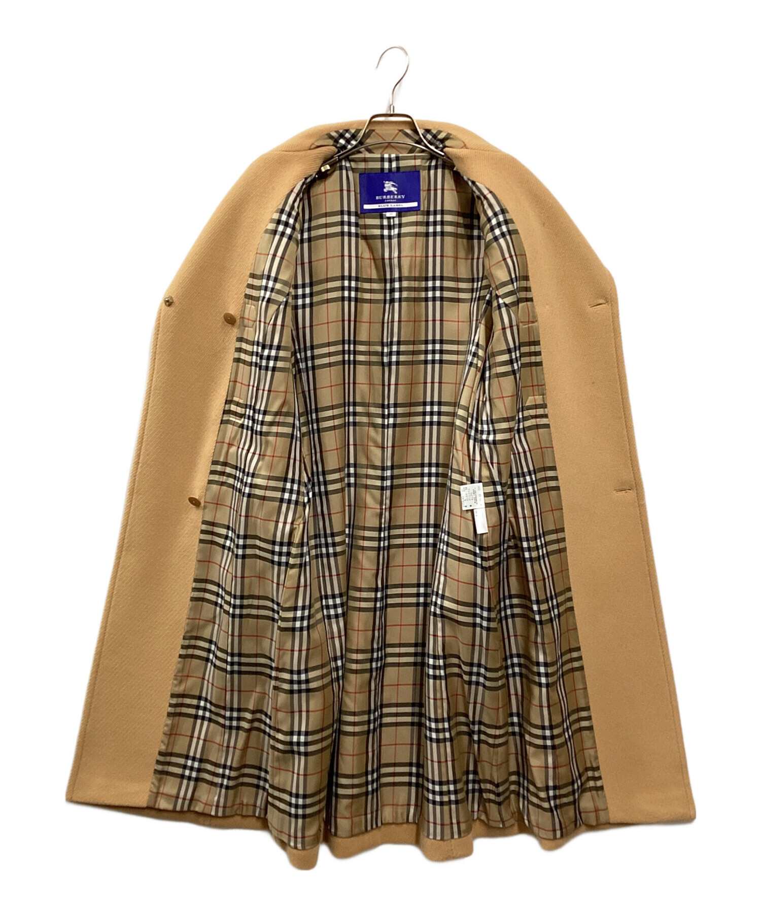 中古】Burberry Blue Label(バーバリーブルーレーベル) ダッフルコート 長袖/ジップアップ/冬 素早かっ ブルー