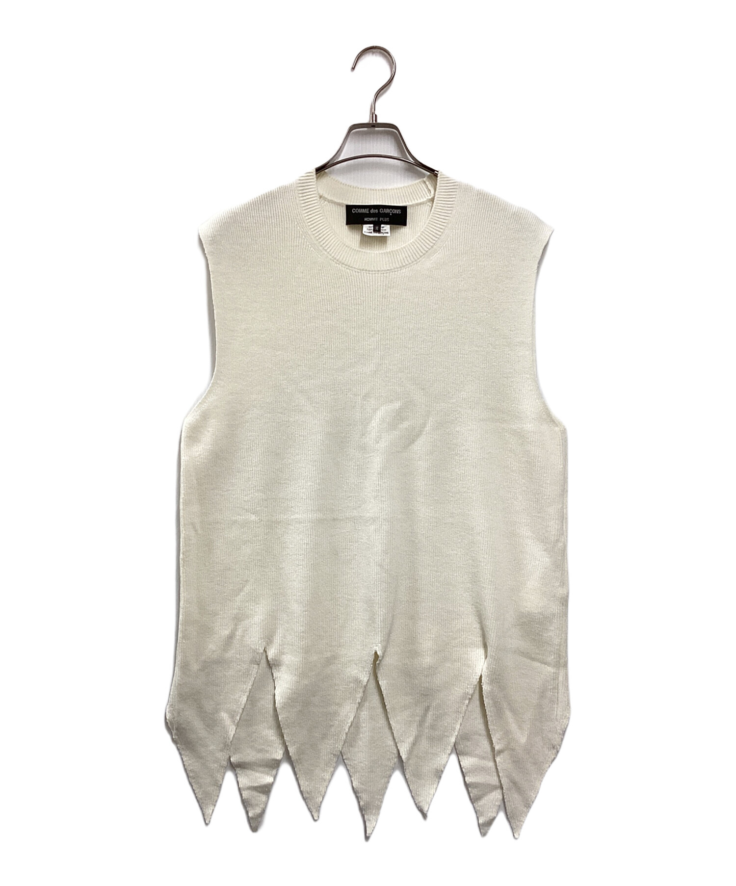 中古・古着通販】COMME des GARCONS HOMME PLUS (コムデギャルソンオムプリュス) sleeveless knit アイボリー  サイズ:M｜ブランド・古着通販 トレファク公式【TREFAC FASHION】スマホサイト