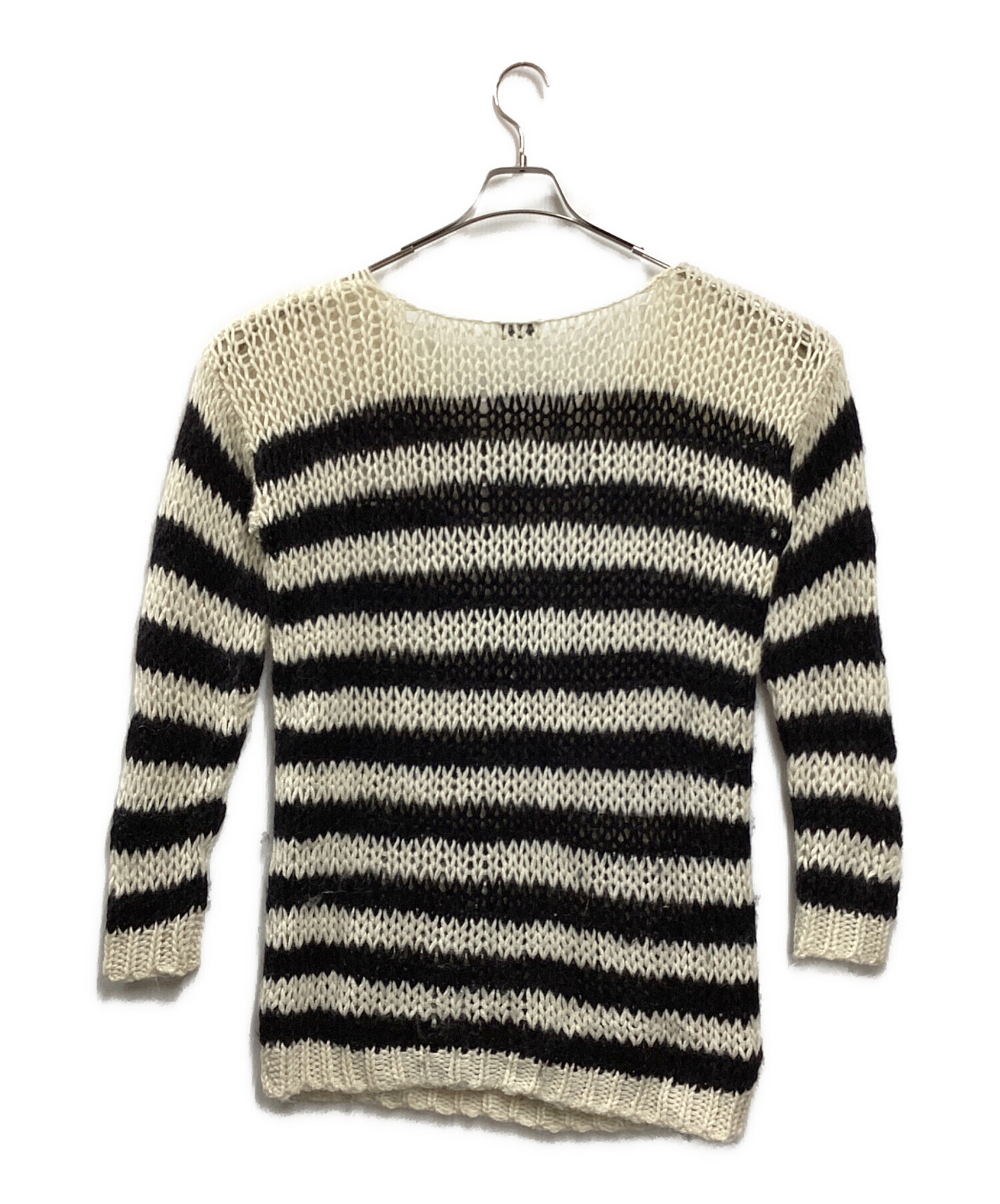 中古・古着通販】Saint Laurent Paris (サンローランパリ) Oversize Striped Sweater ホワイト×ブラック  サイズ:M｜ブランド・古着通販 トレファク公式【TREFAC FASHION】スマホサイト