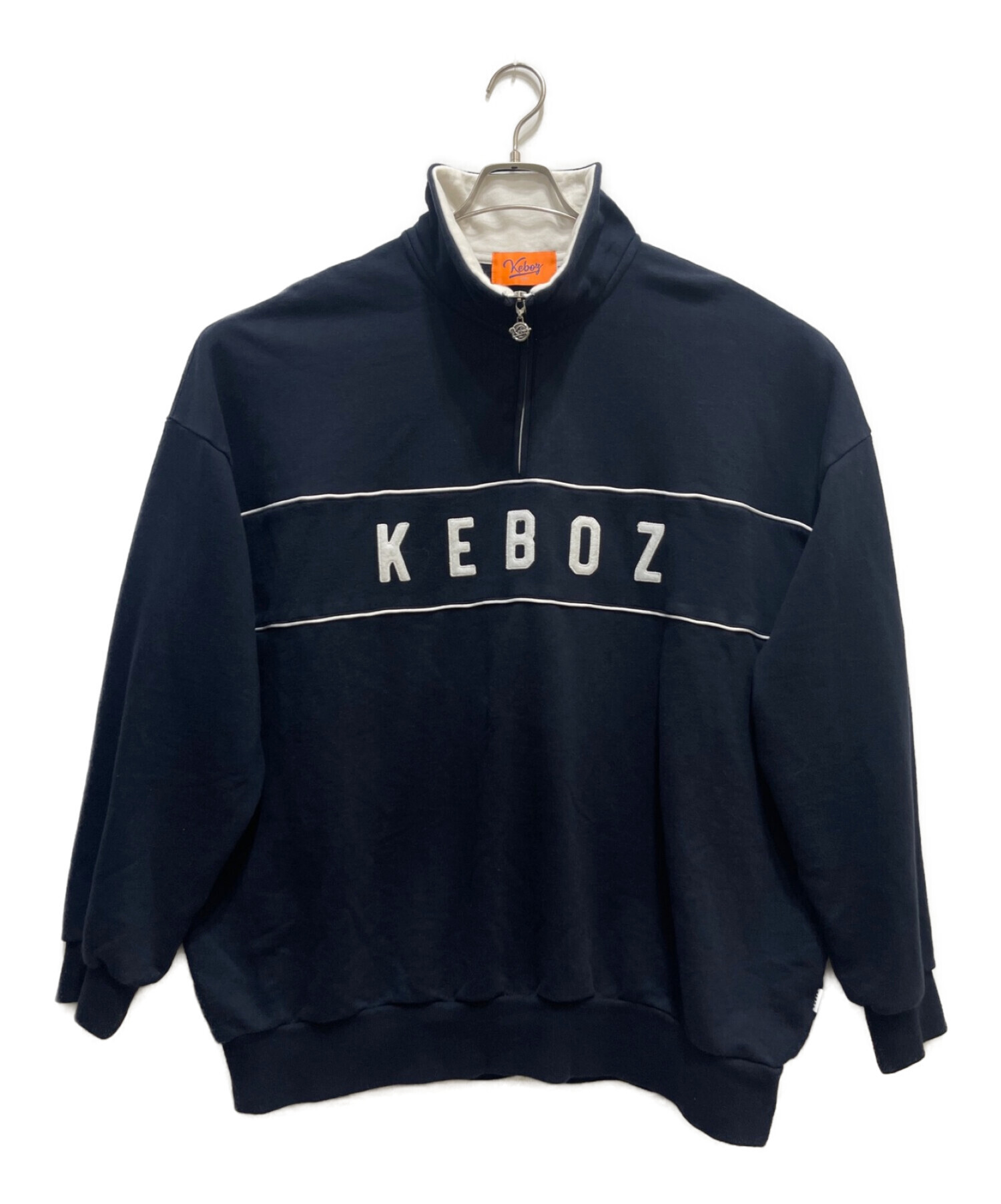 KEBOZ (ケボズ) ハーフジップロゴスウェット ネイビー サイズ:XL