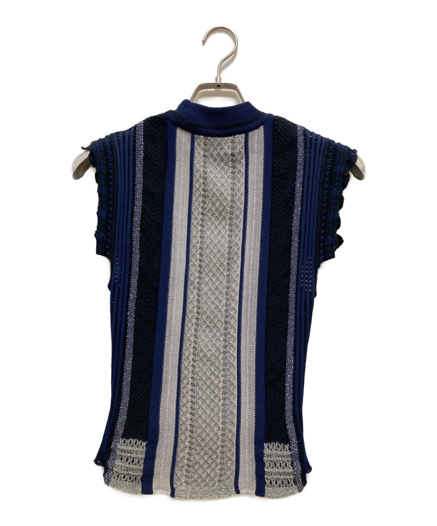 Mame Kurogouchi (マメクロゴウチ) 20SS Knit Stripe Tops ネイビー サイズ:１