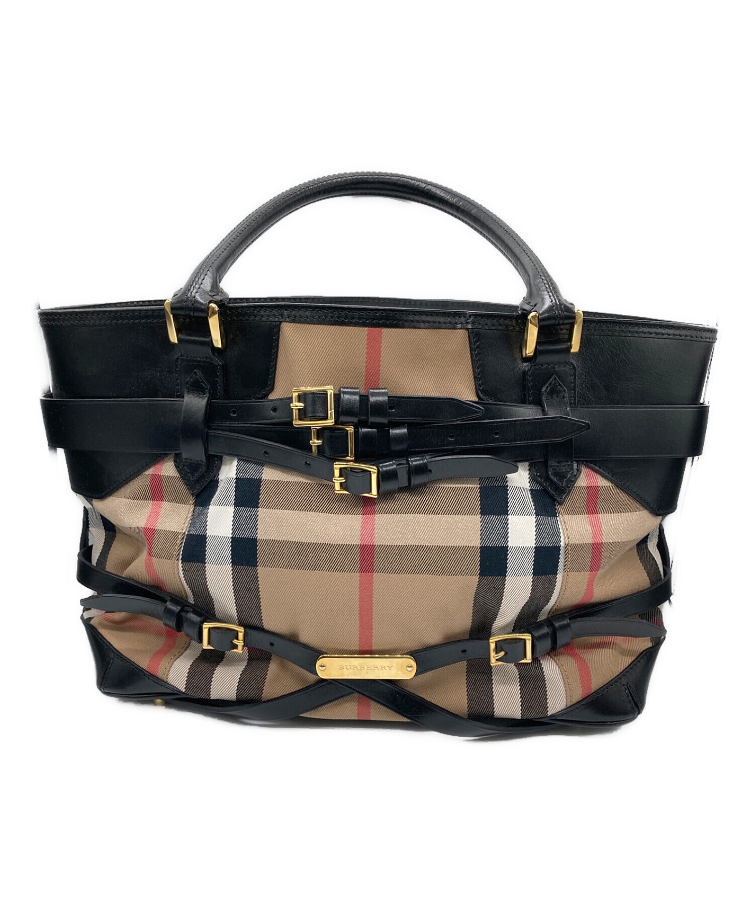 中古・古着通販】BURBERRY (バーバリー) ノバチェックベルトバッグ