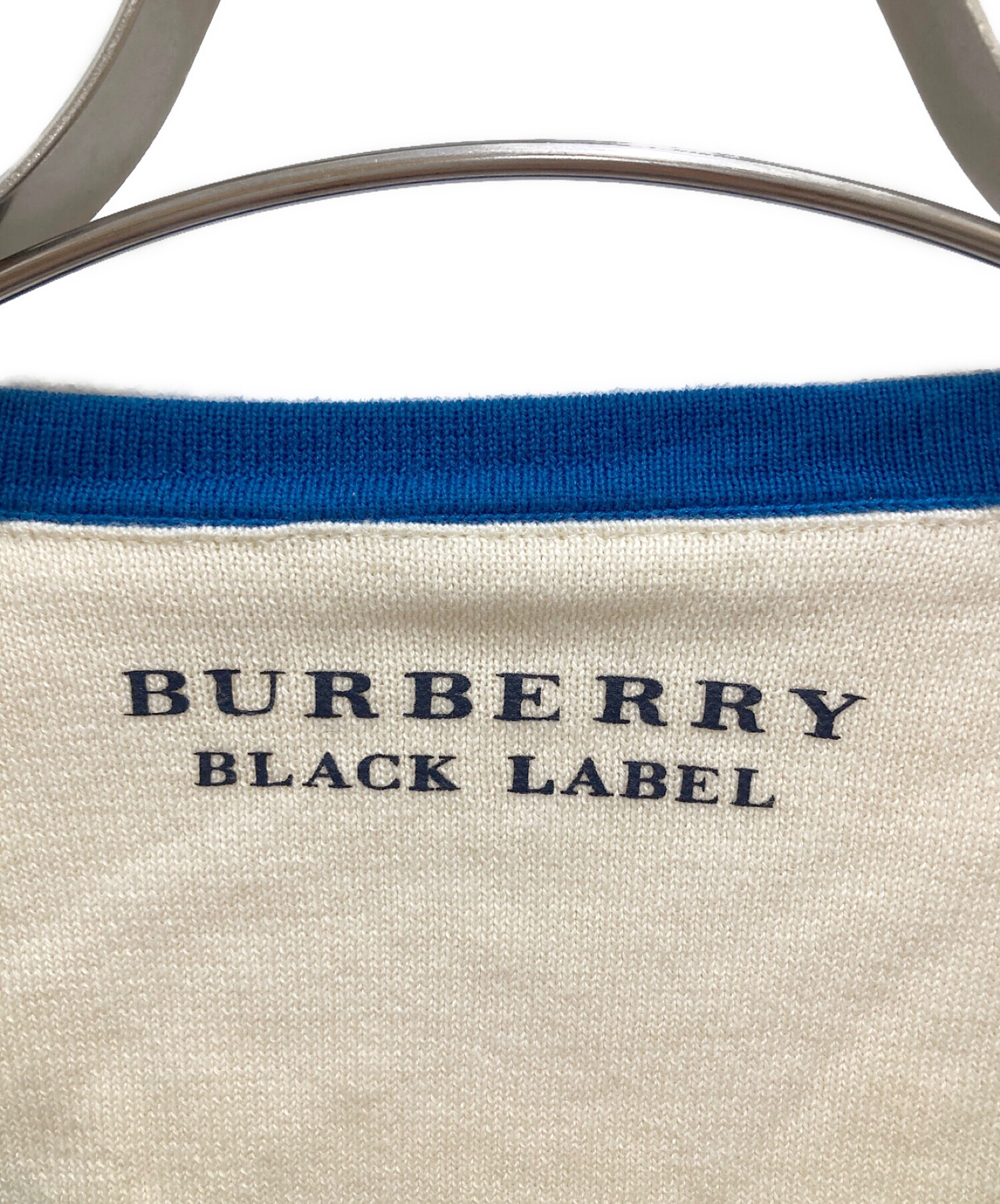 BURBERRY BLUE LABEL (バーバリーブルーレーベル) ボーダーニット ホワイト×ブルー サイズ:2