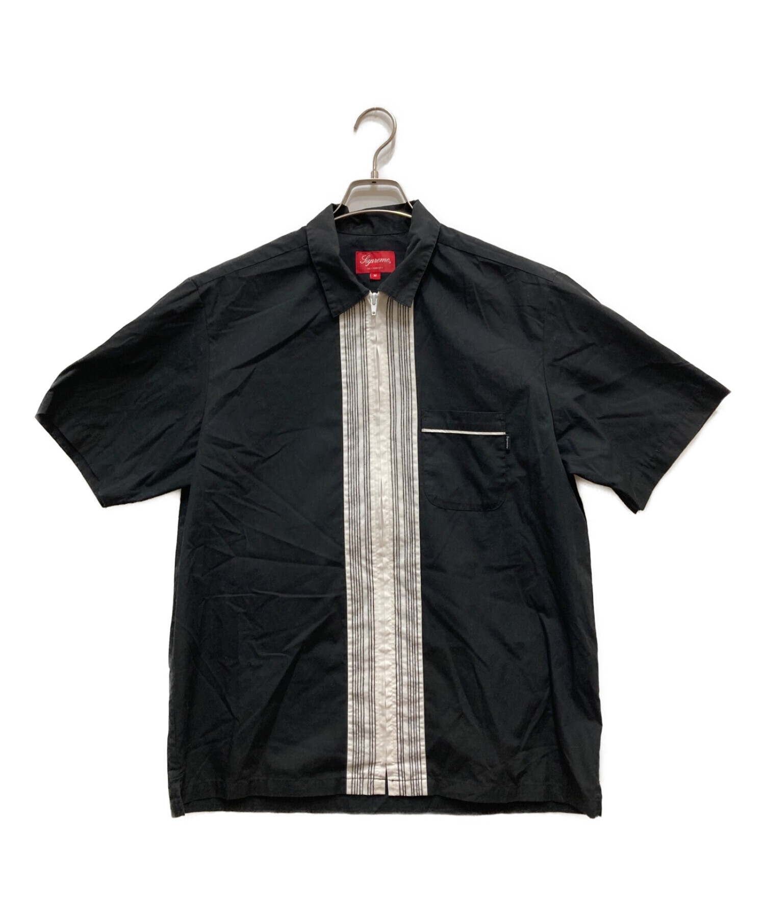 SUPREME (シュプリーム) BOWLING ZIP S/S SHIRT/ボーリングジップショートスリーブシャツ ブラック サイズ:M