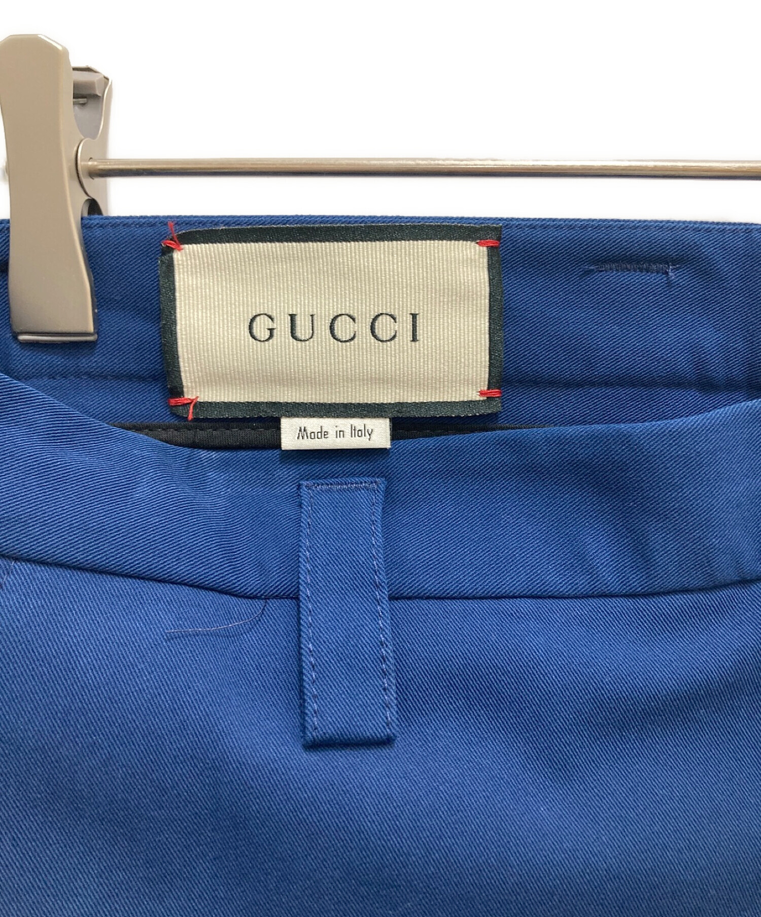 中古・古着通販】GUCCI (グッチ) サイドラインパンツ ブルー サイズ:48