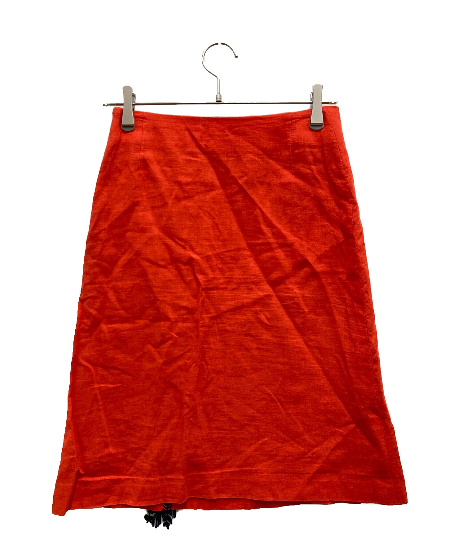 mina perhonen (ミナ ペルホネン) リネンタイトスカート オレンジ サイズ:36