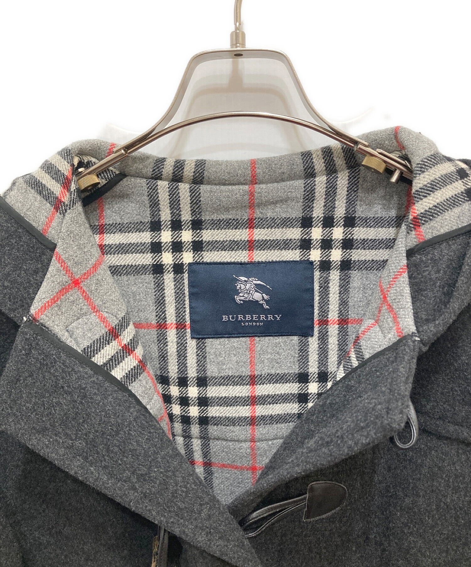 BURBERRY LONDON (バーバリー ロンドン) カシミヤ混ロングダッフルコート グレー サイズ:S