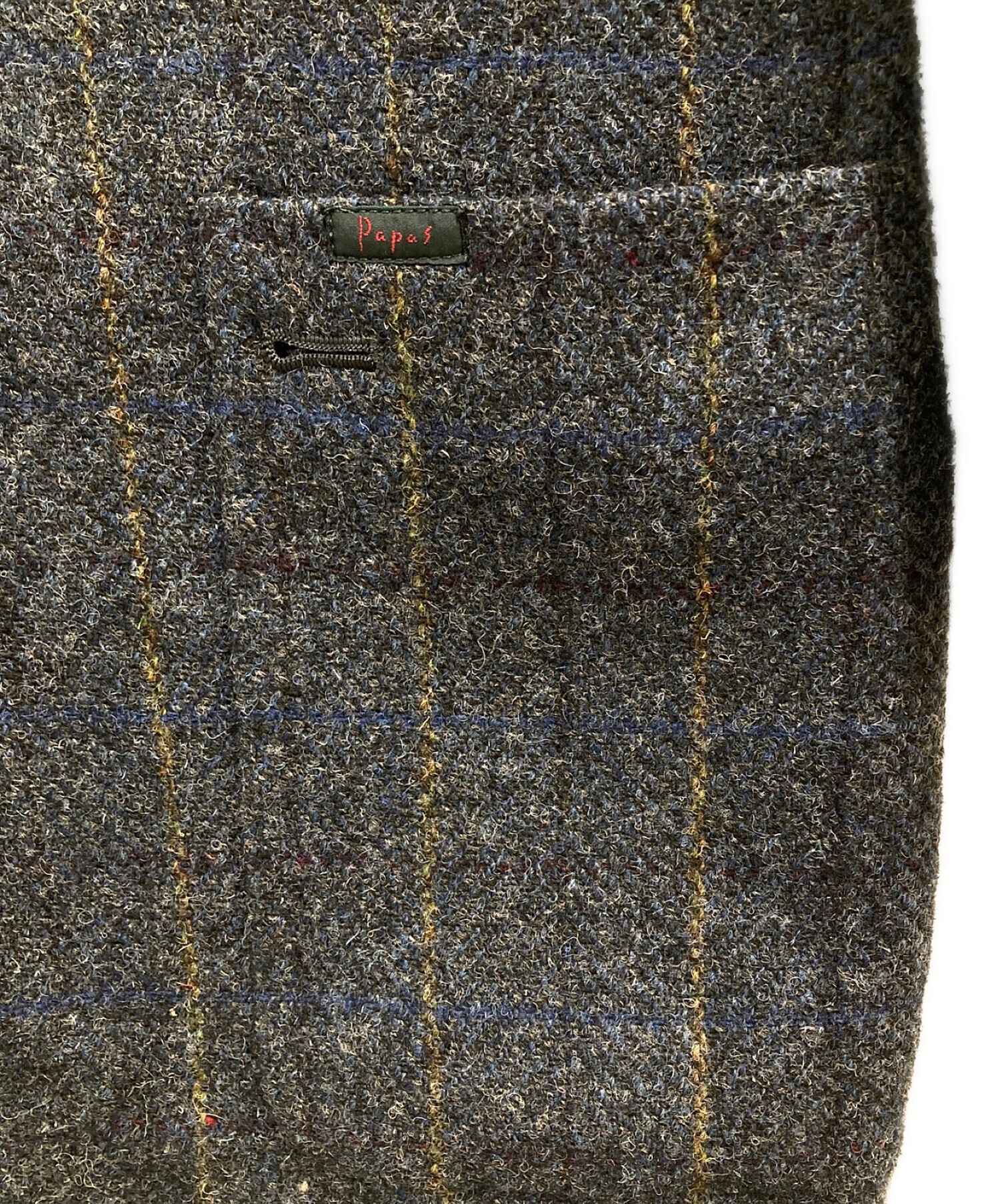 PAPAS (パパス) Harris Tweed (ハリスツイード) ツイードテーラードジャケット ネイビー サイズ:M46