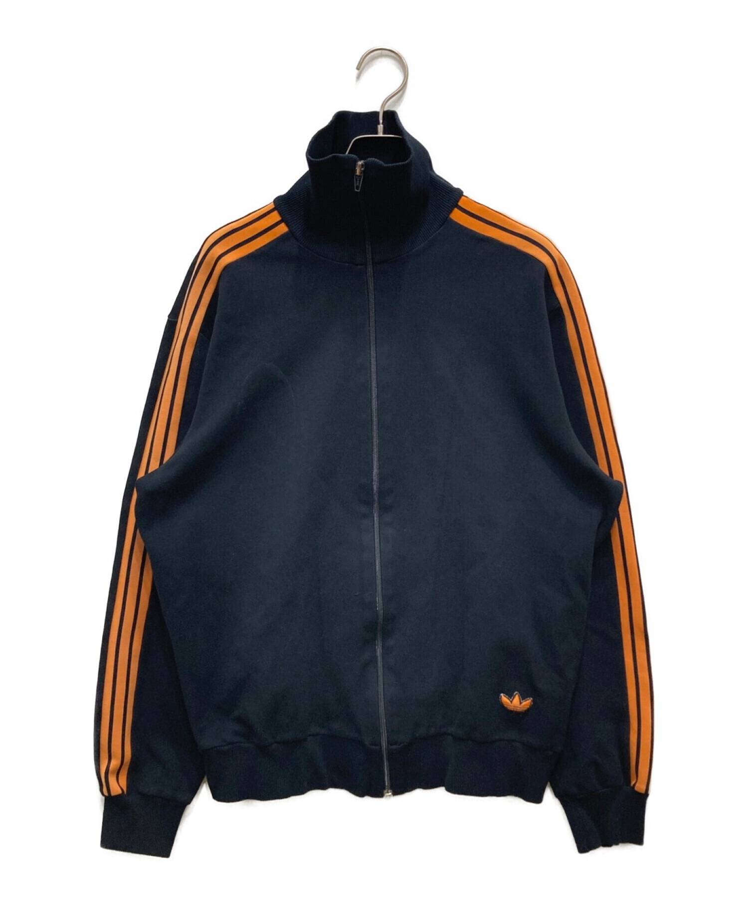 adidas (アディダス) ヴィンテージトラックジャケット ブラック×オレンジ サイズ:5