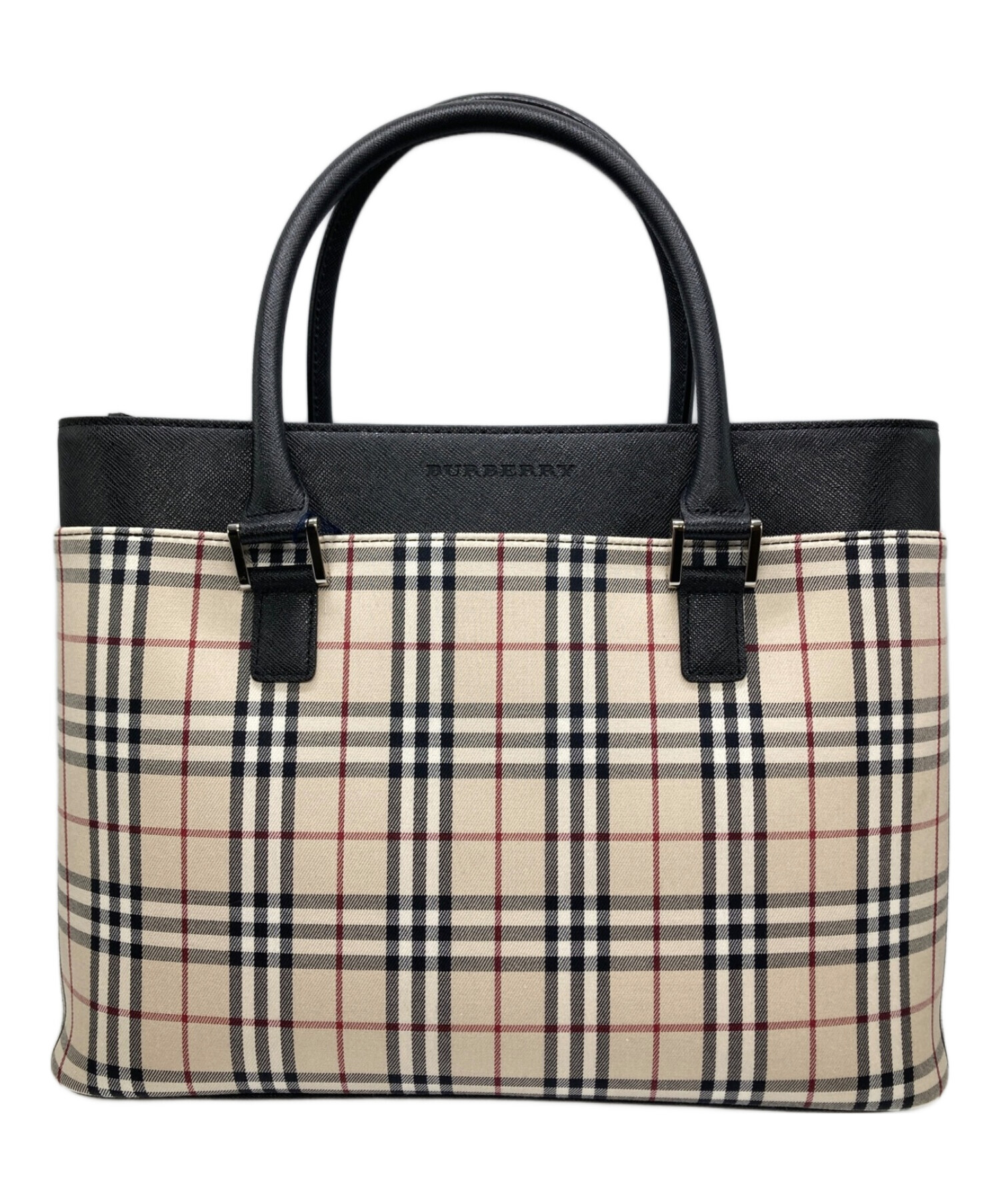 中古・古着通販】BURBERRY (バーバリー) ノバチェックハンドバッグ アイボリー×ブラック｜ブランド・古着通販 トレファク公式【TREFAC  FASHION】スマホサイト