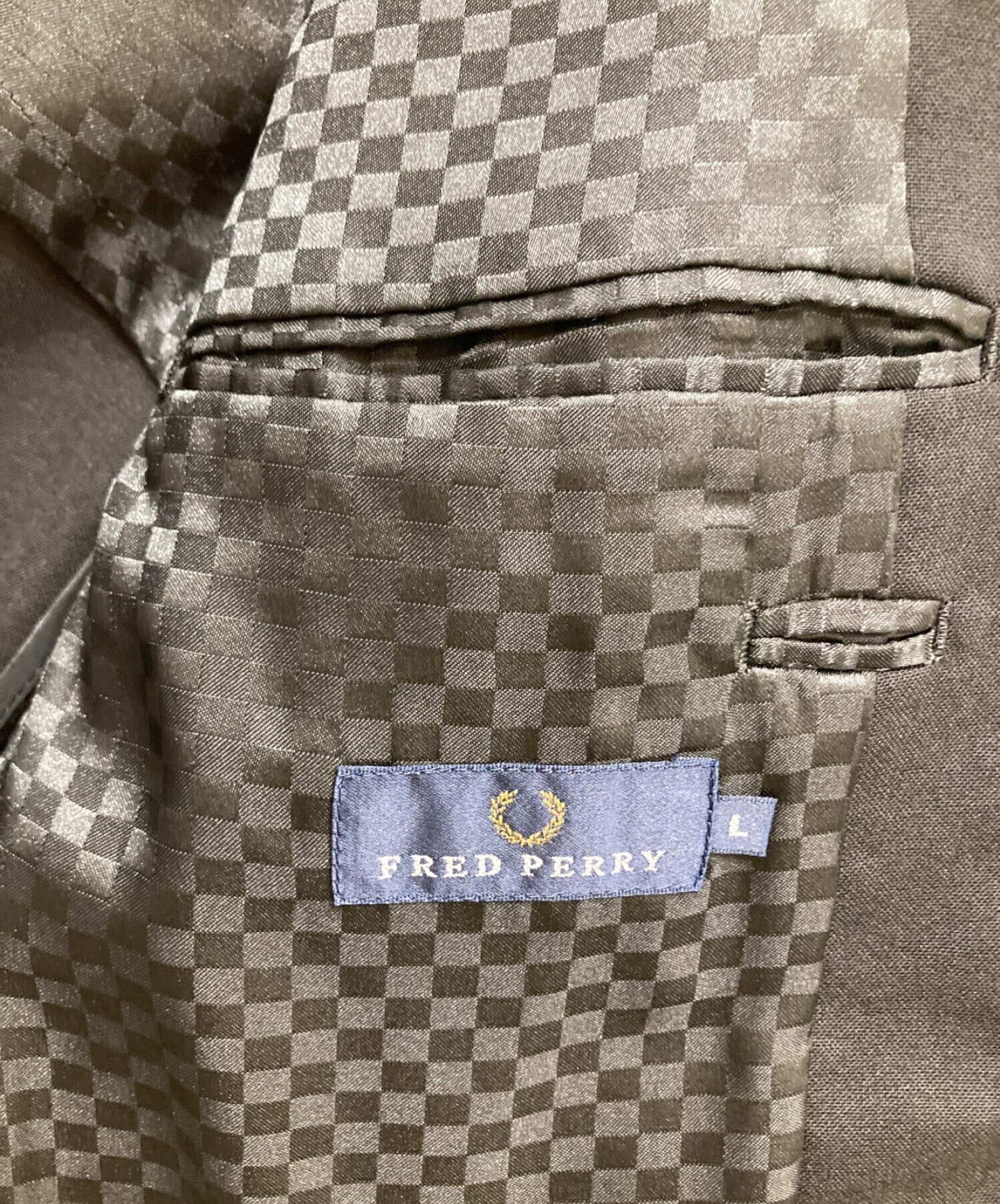 中古・古着通販】FRED PERRY (フレッドペリー) パイピングテーラードジャケット ブラック サイズ:L｜ブランド・古着通販  トレファク公式【TREFAC FASHION】スマホサイト