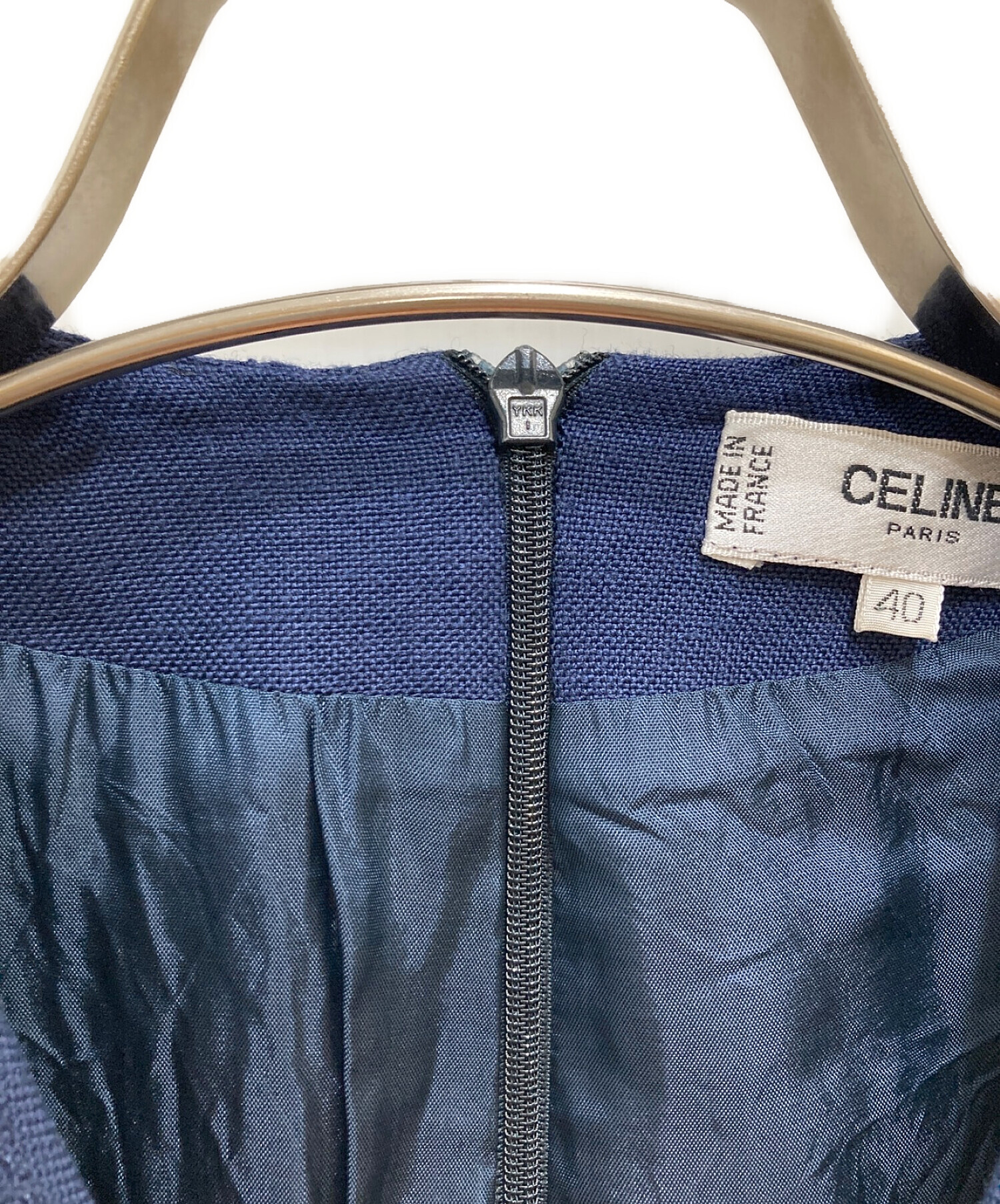 CELINE (セリーヌ) ヴィンテージワンピース ネイビー サイズ:40