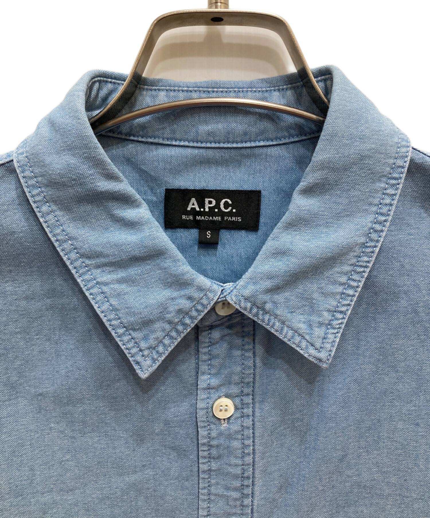 中古・古着通販】A.P.C. (アーペーセー) デニムシャツ スカイブルー サイズ:S｜ブランド・古着通販 トレファク公式【TREFAC  FASHION】スマホサイト