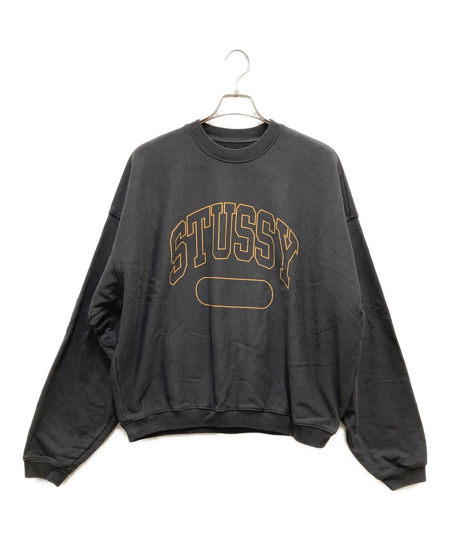 stussy (ステューシー) VARSITY OVERSIZED CREW ブラック サイズ:L