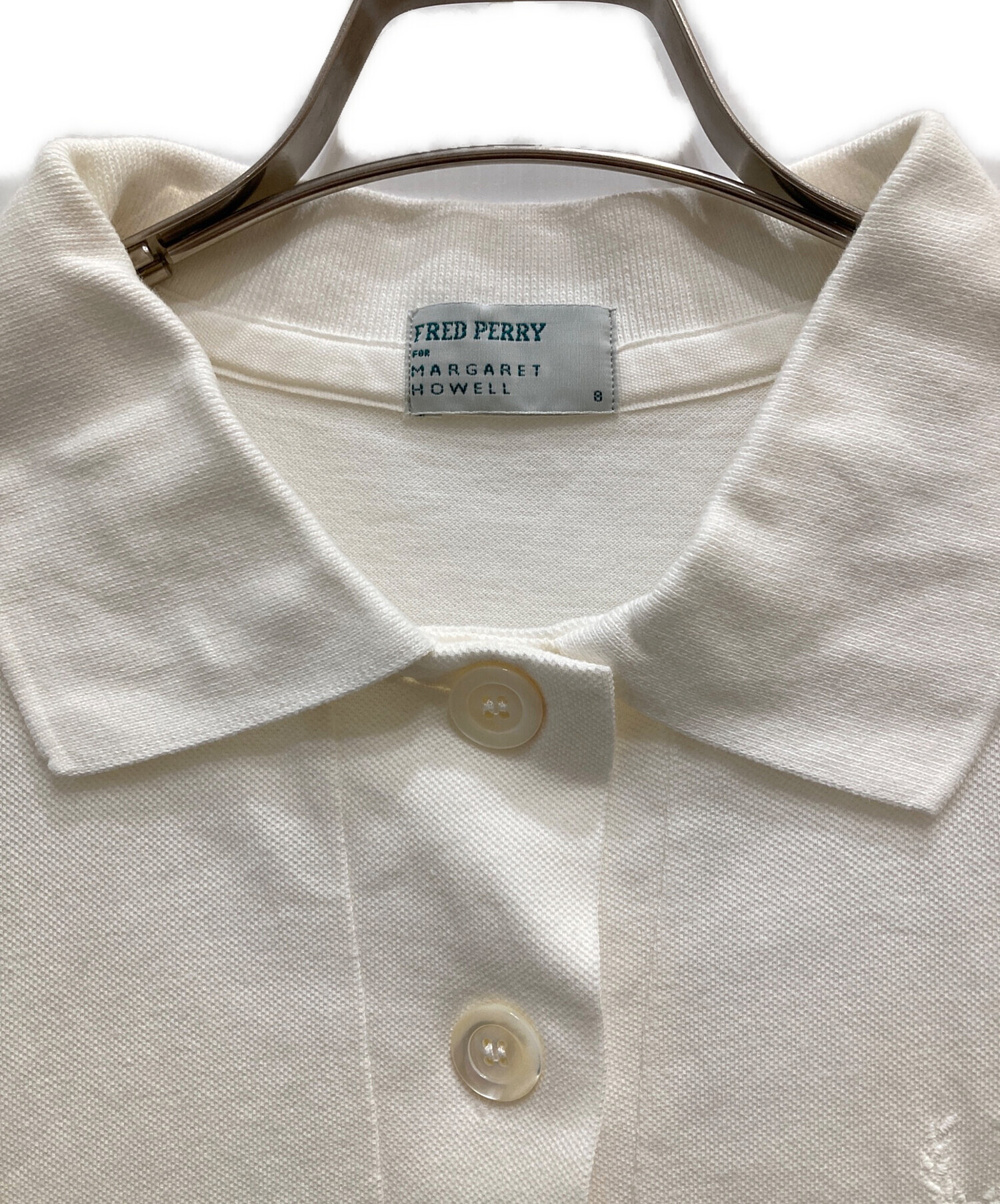 FRED PERRY For MARGARET HOWELL (フレッドペリー) ノースリーブポロシャツ ホワイト サイズ:8