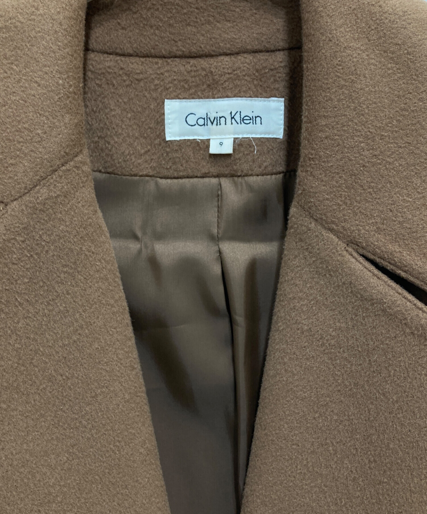 Calvin Klein (カルバンクライン) カシミヤオールドガウンコート ブラウン サイズ:9