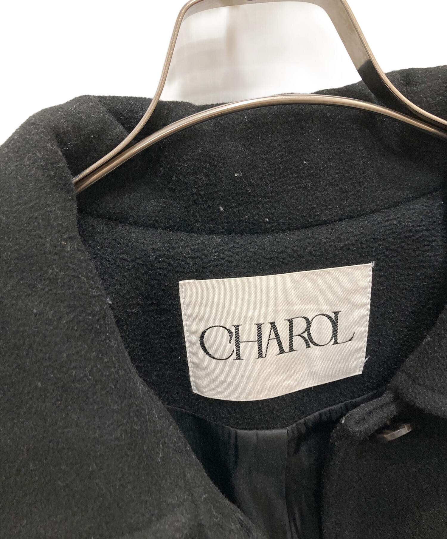 中古・古着通販】CHAROL (シャロル) ステンカラーボリュームロングコート ブラック サイズ:M｜ブランド・古着通販 トレファク公式【TREFAC  FASHION】スマホサイト