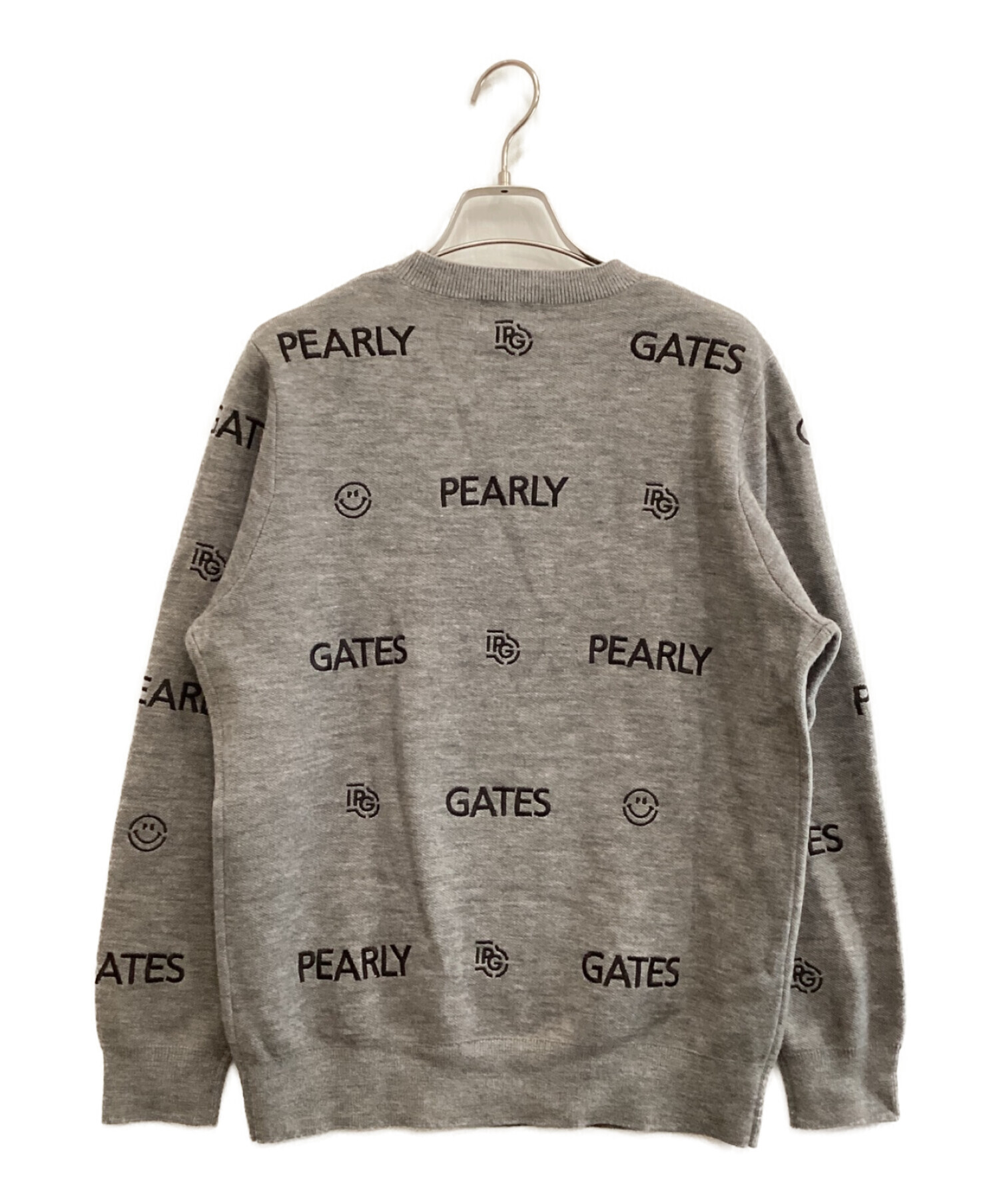 PEARLY GATES (パーリーゲイツ) 刺繍ロゴニット グレー サイズ:4