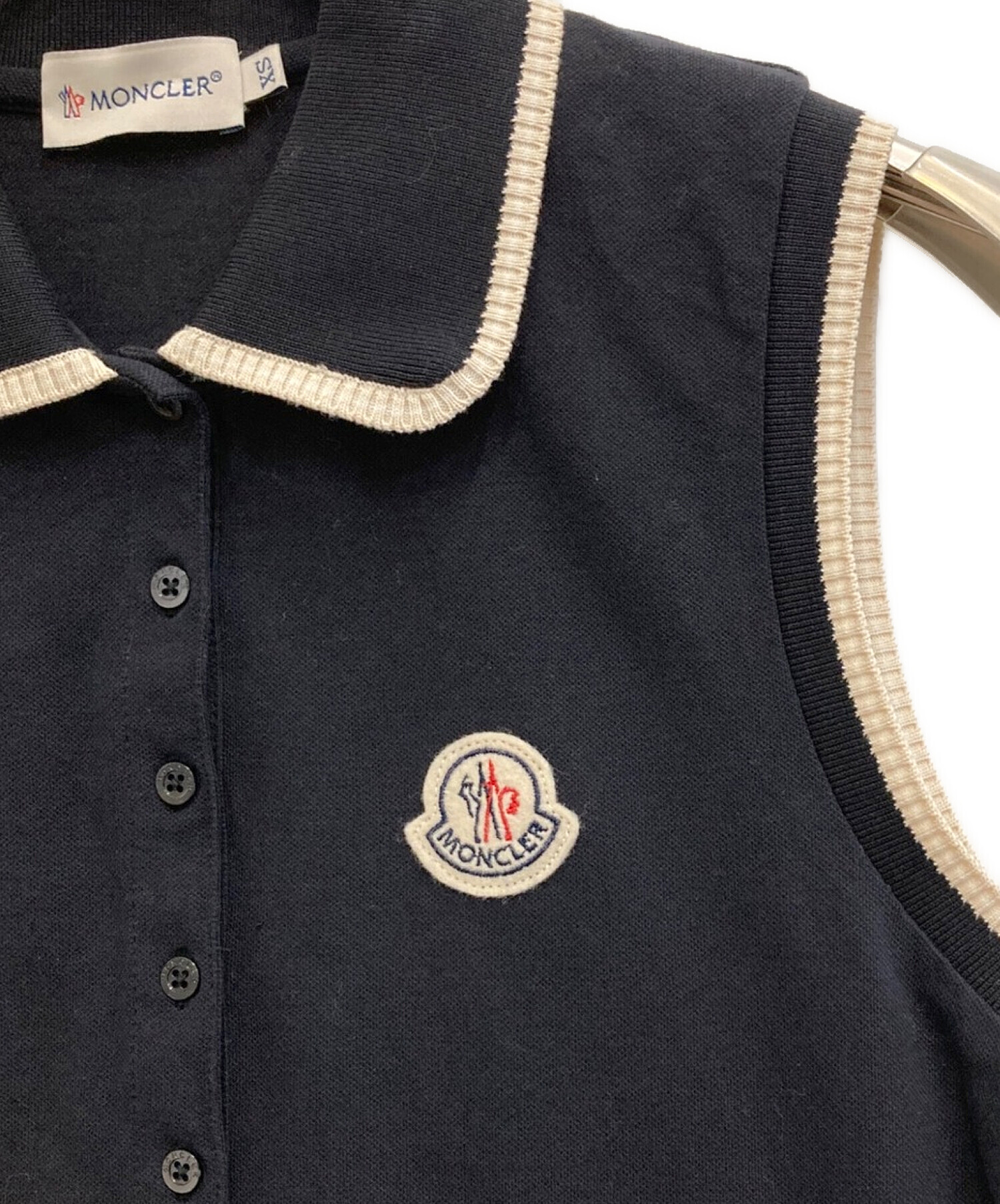 MONCLER (モンクレール) ノースリーブポロシャツ ネイビー サイズ:XS