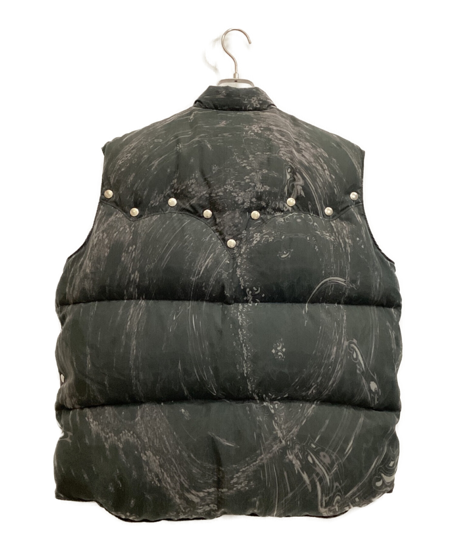 masu (エムエーエスユー) MARBLE BANDANA PUFFER VEST ブラック サイズ:46